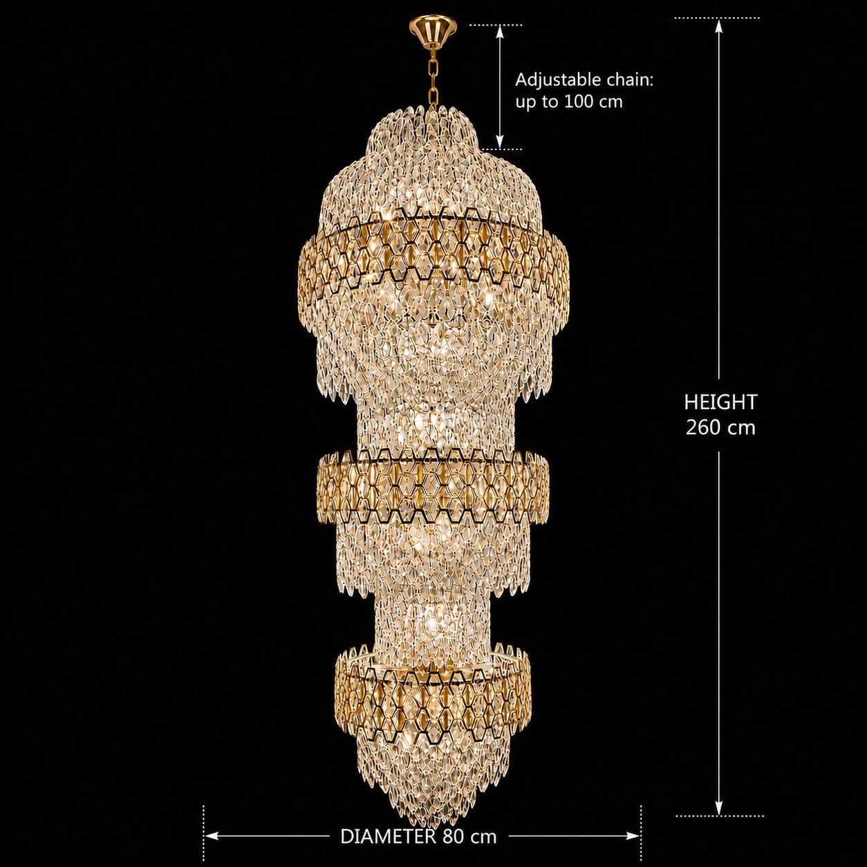 Candelabru Flippy Cristal TRIO Regalis 63xE14 Auriu Lucios — imagine 7