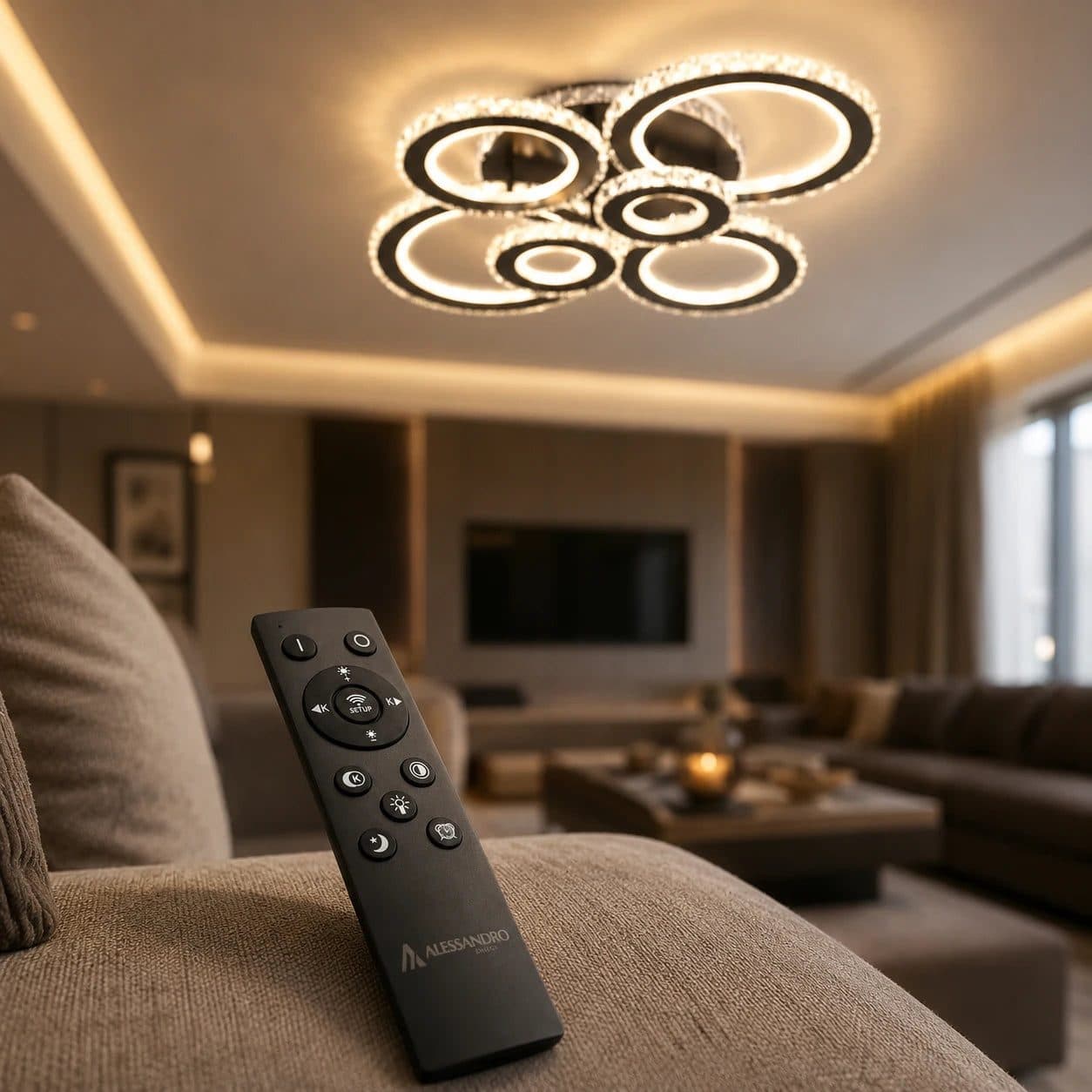 Lustra LED cu telecomanda Flippy Nova Rotonda RGB 145W — imagine 9