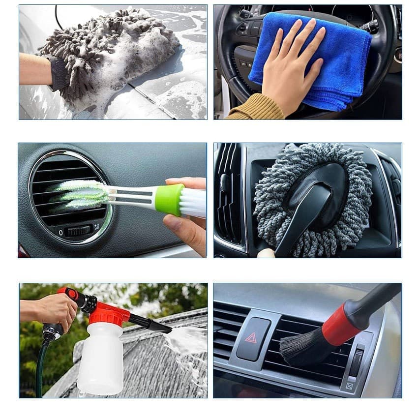 Set accesorii curatare auto Flippy, 26 piese, PP si Microfibra — imagine 3