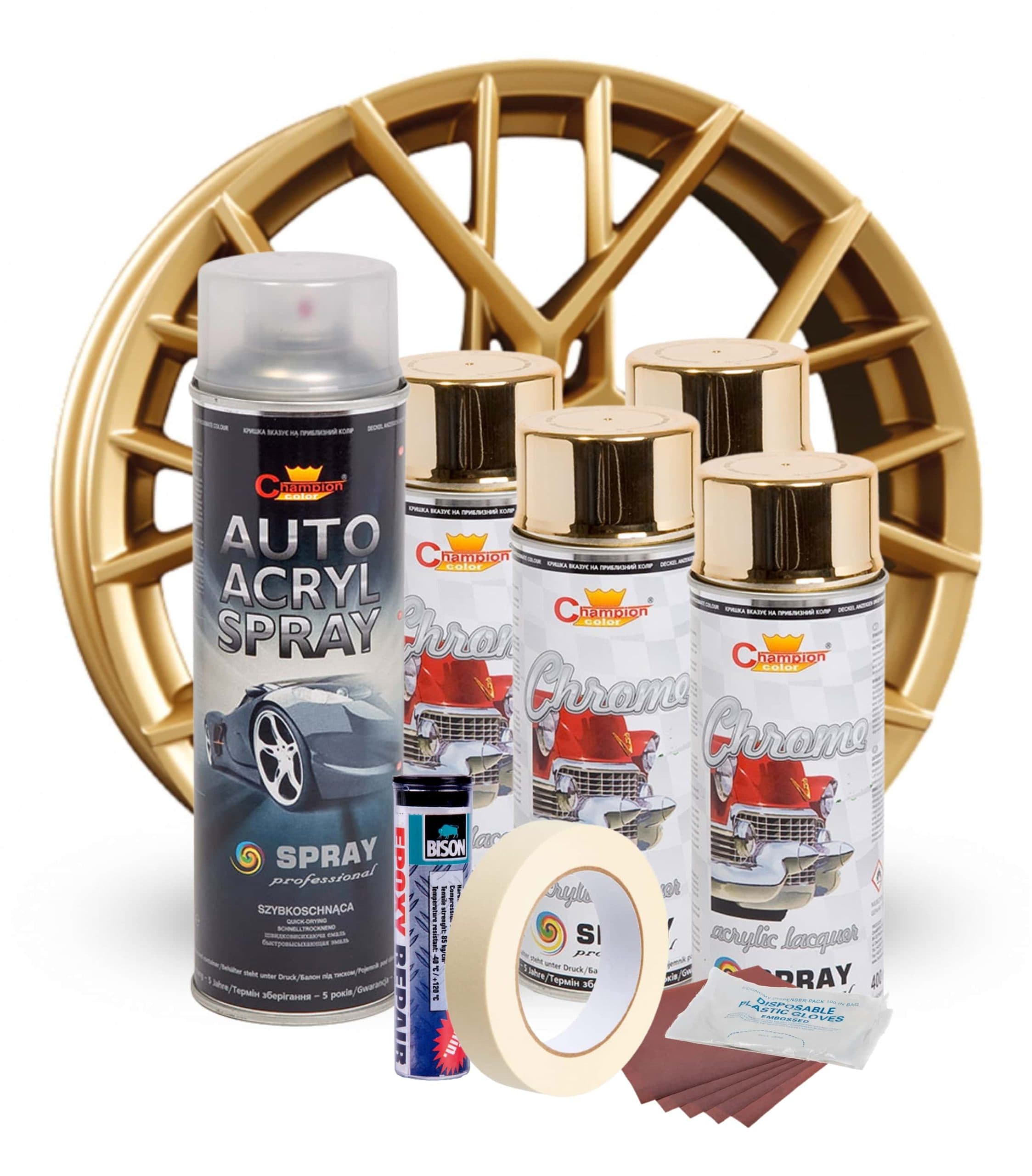 Kit AVEX.ro Reparatie si vopsire jante Auriu Metalic — imagine 1