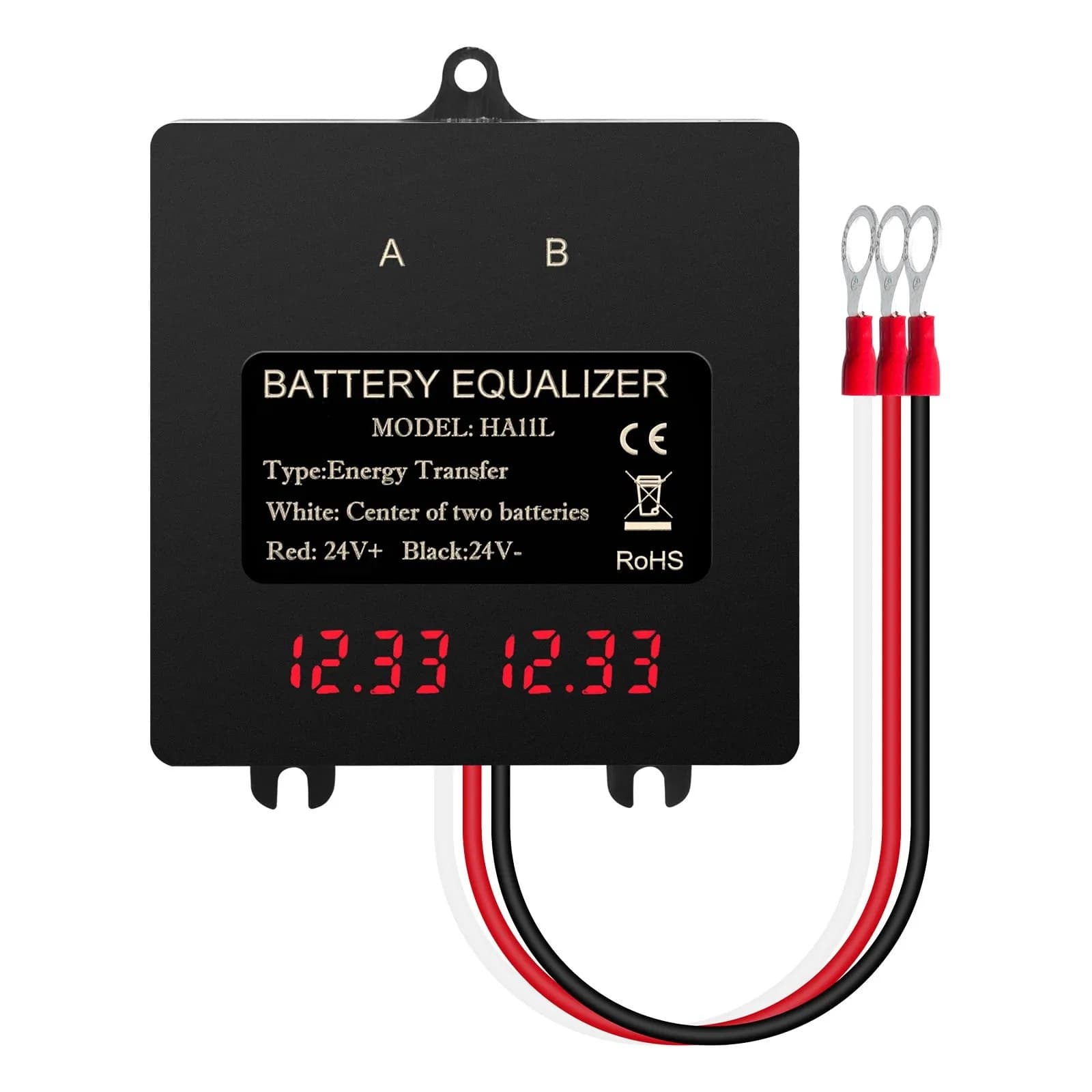 Egalizator alimentare baterii 2 x 12V pentru sisteme 24V cu display LCD — imagine 3