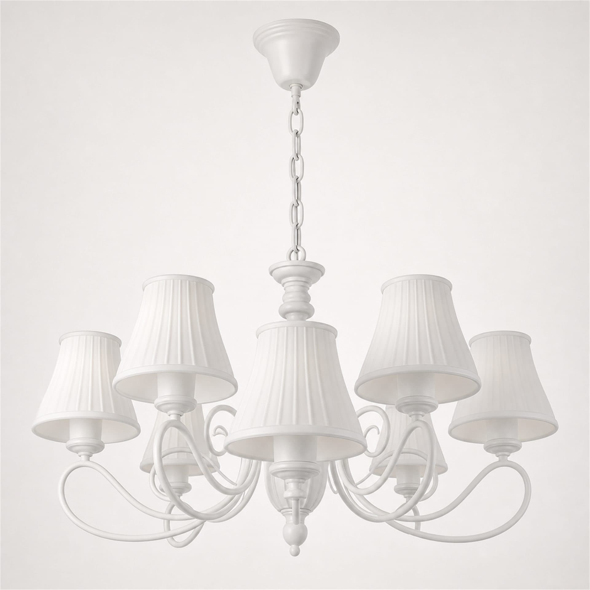Lustra Flippy Clasica DEDD 7xE27 40x42cm Metal si Plastic rotomulat Alb Inaltime Reglabila — imagine 4