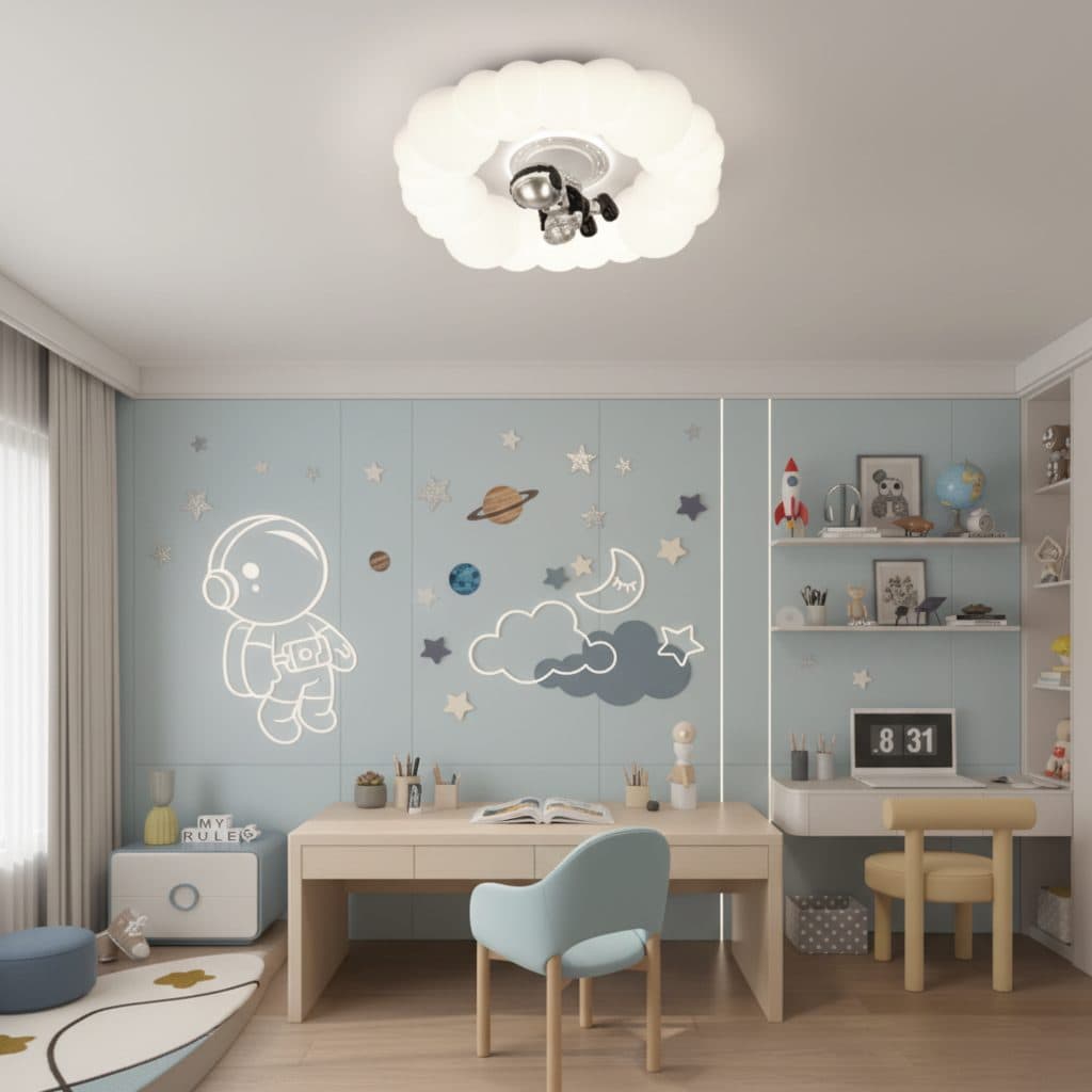 Lustra LED Flippy 75W Diametru 50cm Telecomanda Alb — imagine 4