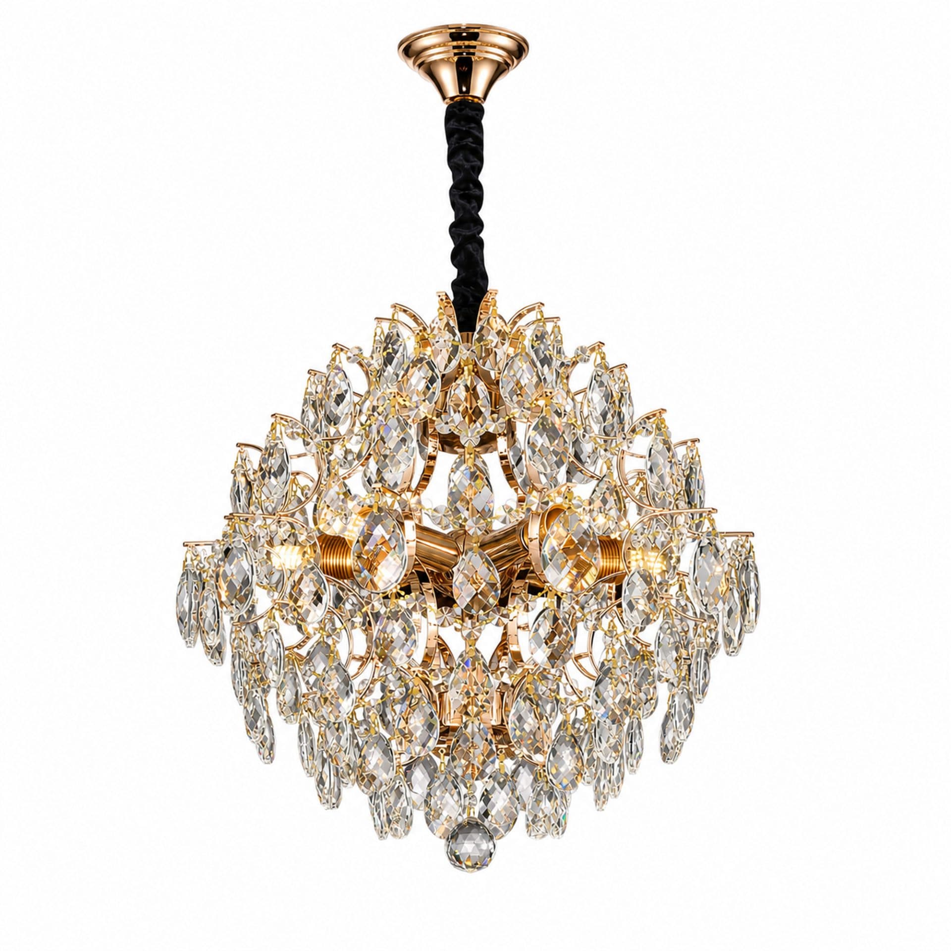 Candelabru cristal Flippy KONIG Nobile, 5xE14, 40cm, auriu — imagine 7