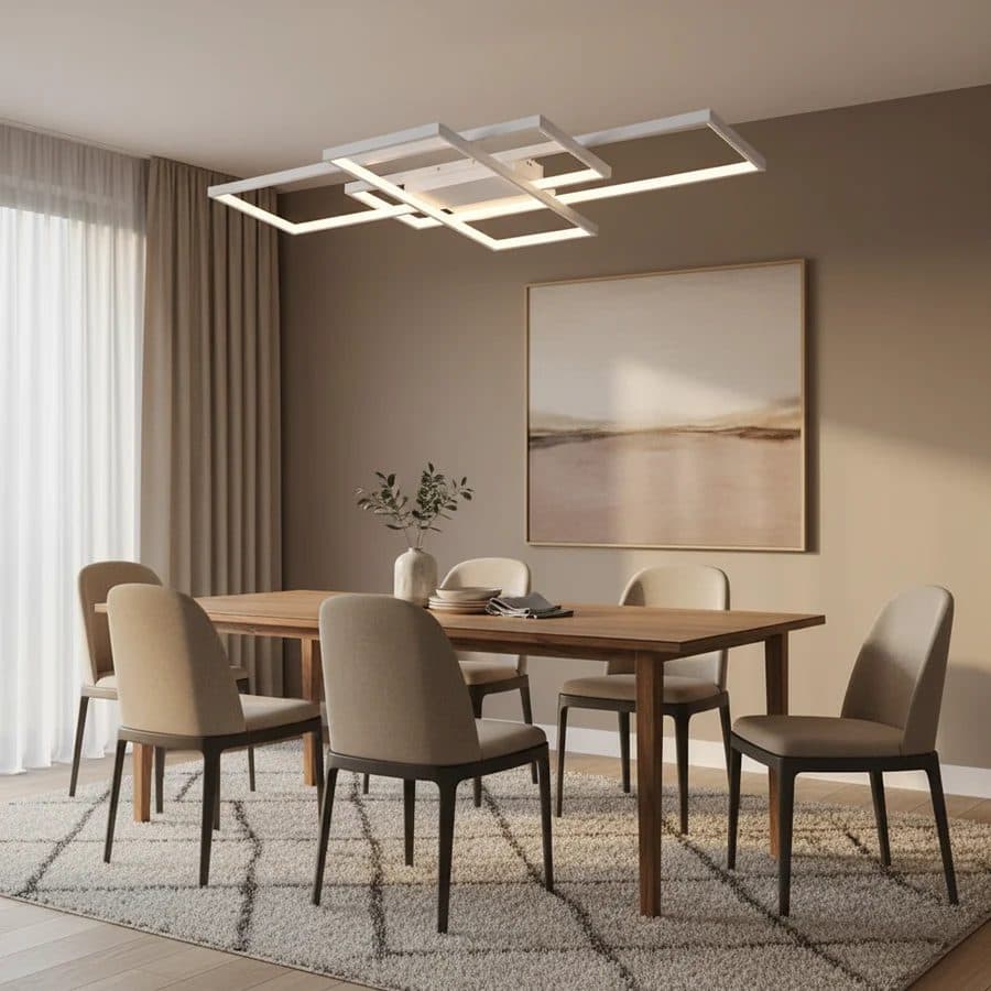 Lustra LED cu telecomanda Landen, 184W, 3 elemente, alb — imagine 4