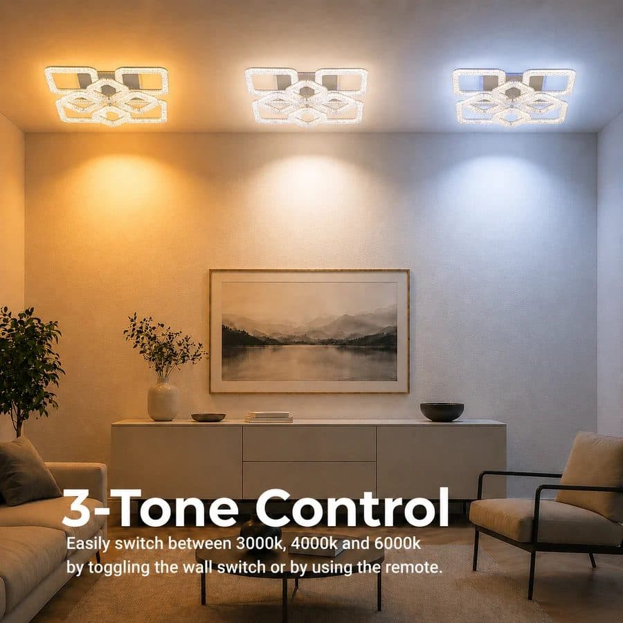 Lustra LED Flippy RENATO Magno 128W cu telecomanda si cristal, Alb — imagine 4