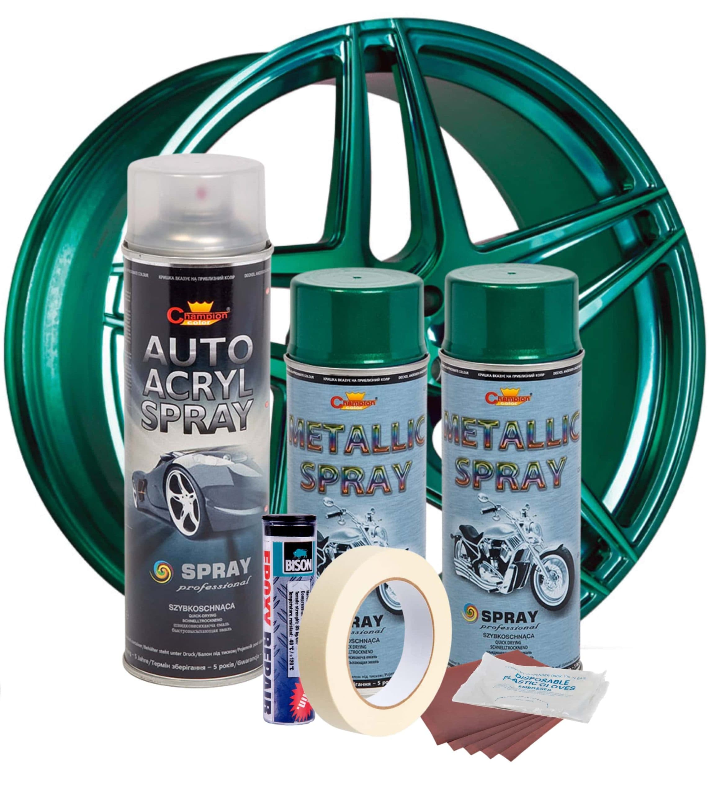 Kit Reparatie Jante AVEX.ro Culoare Verde Metalizat — imagine 2