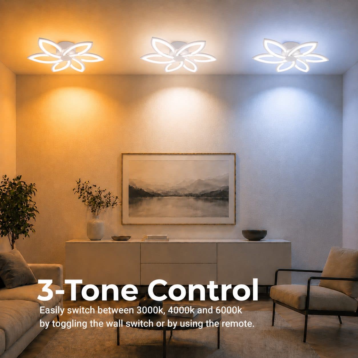 Lustra LED Flippy Floral cu telecomanda si cristal — imagine 4