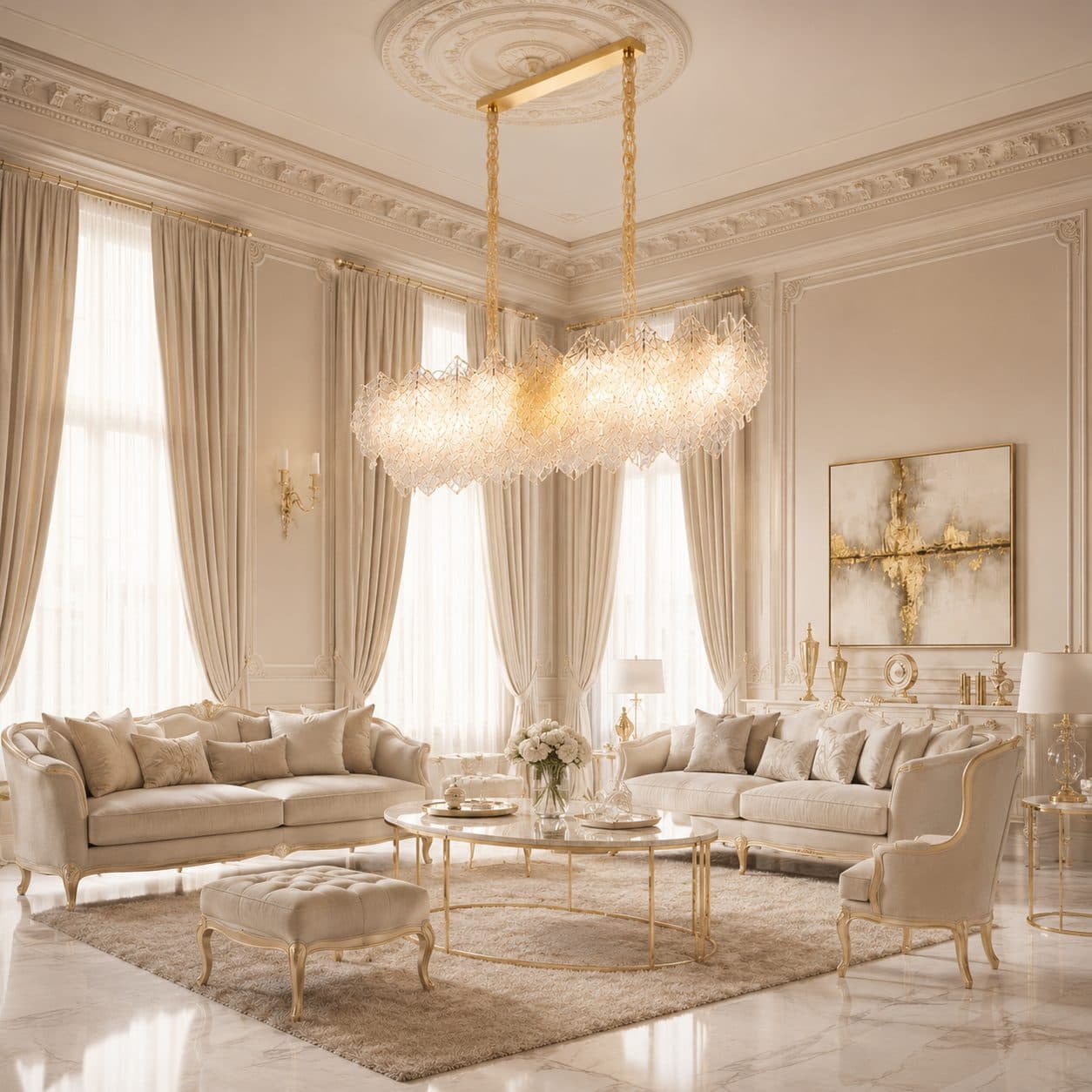 Candelabru Cristal LACE Royale 11xE14 Auriu Lucios Design Elegant — imagine 7