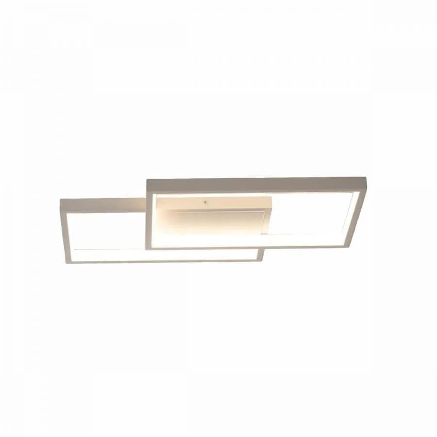 Lustra LED cu telecomanda LANDYN 37W, 2 Patrate, lumina Rece/Calda/Neutra, Dimabila, Alb — imagine 2