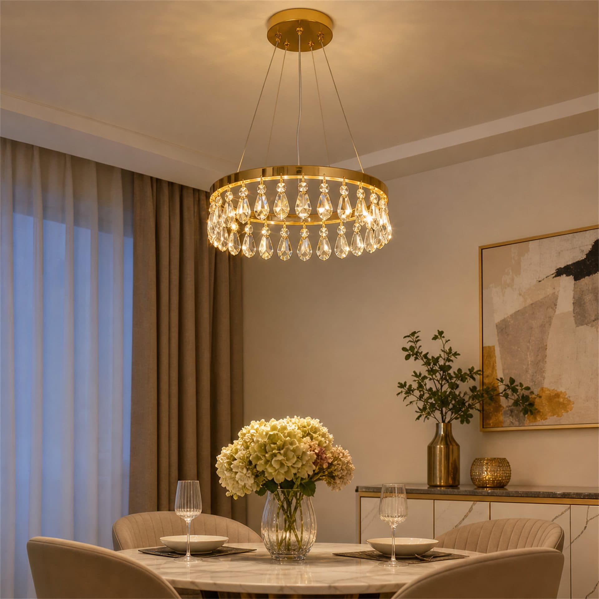 Candelabru Flippy Cristal LED Suspendat 36W 40cm — imagine 2