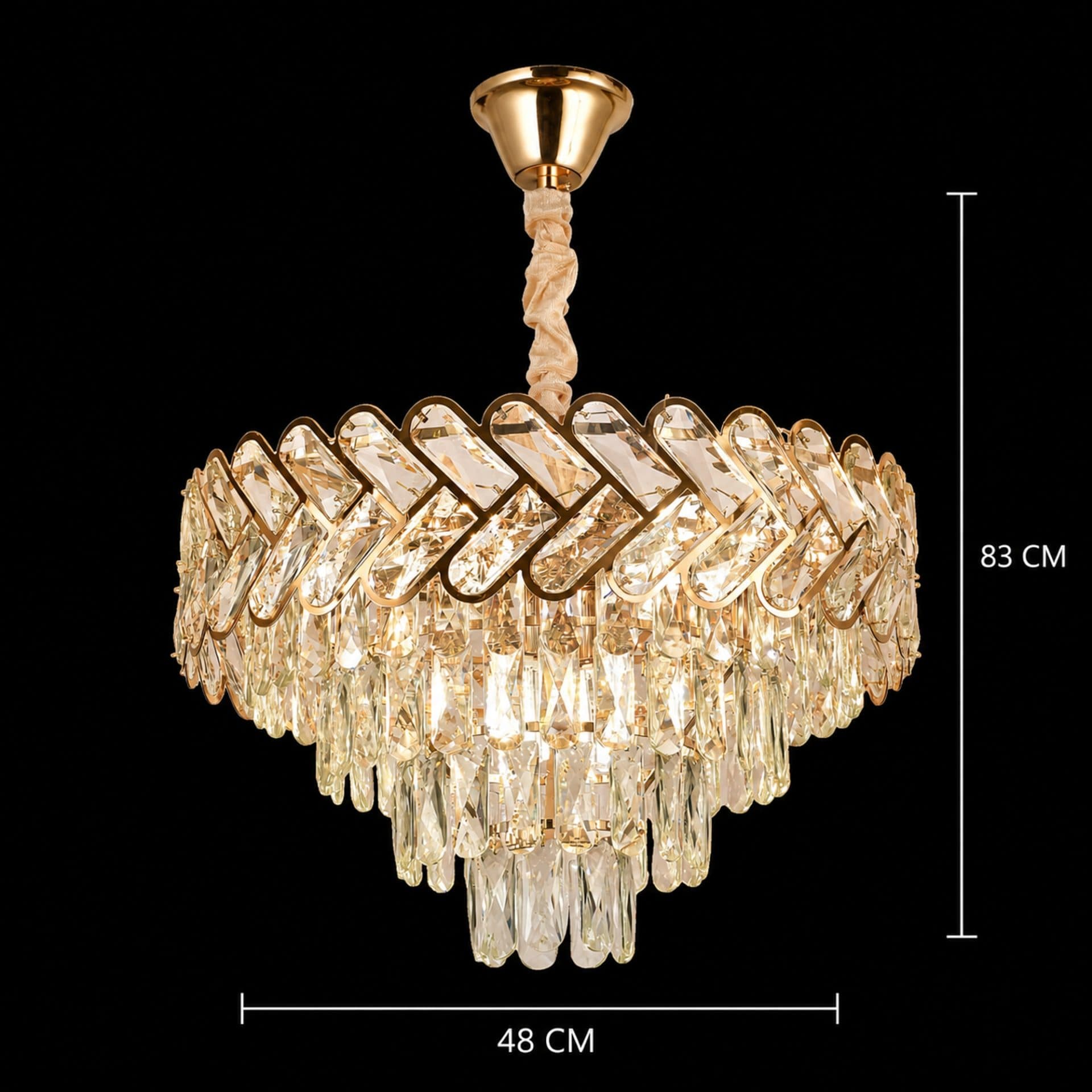 Candelabru Flippy Cristal VECTOR Eleganza 8xE14 Auriu Lucios — imagine 4