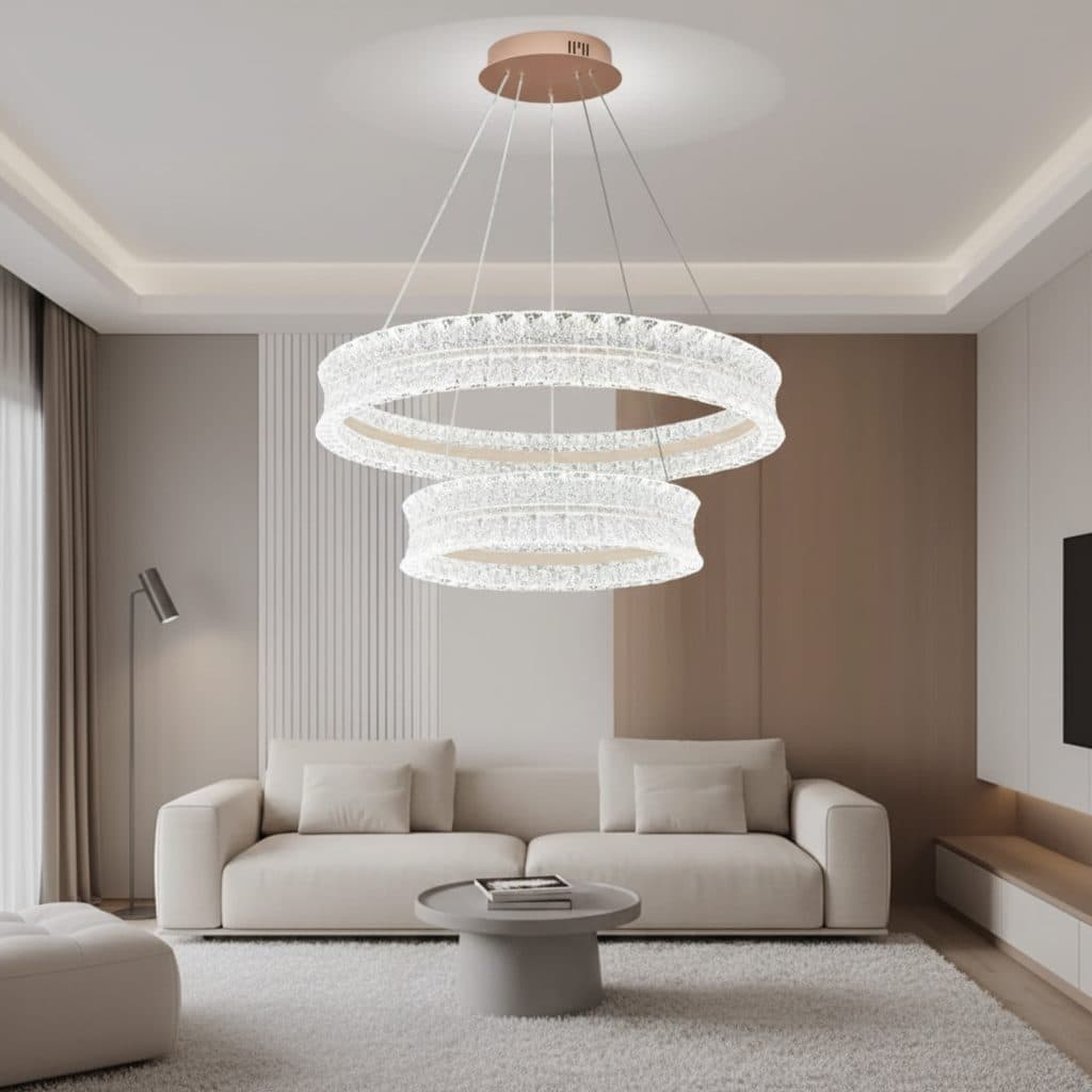Lustra LED Flippy Cristal 118W Auriu cu Telecomanda — imagine 6