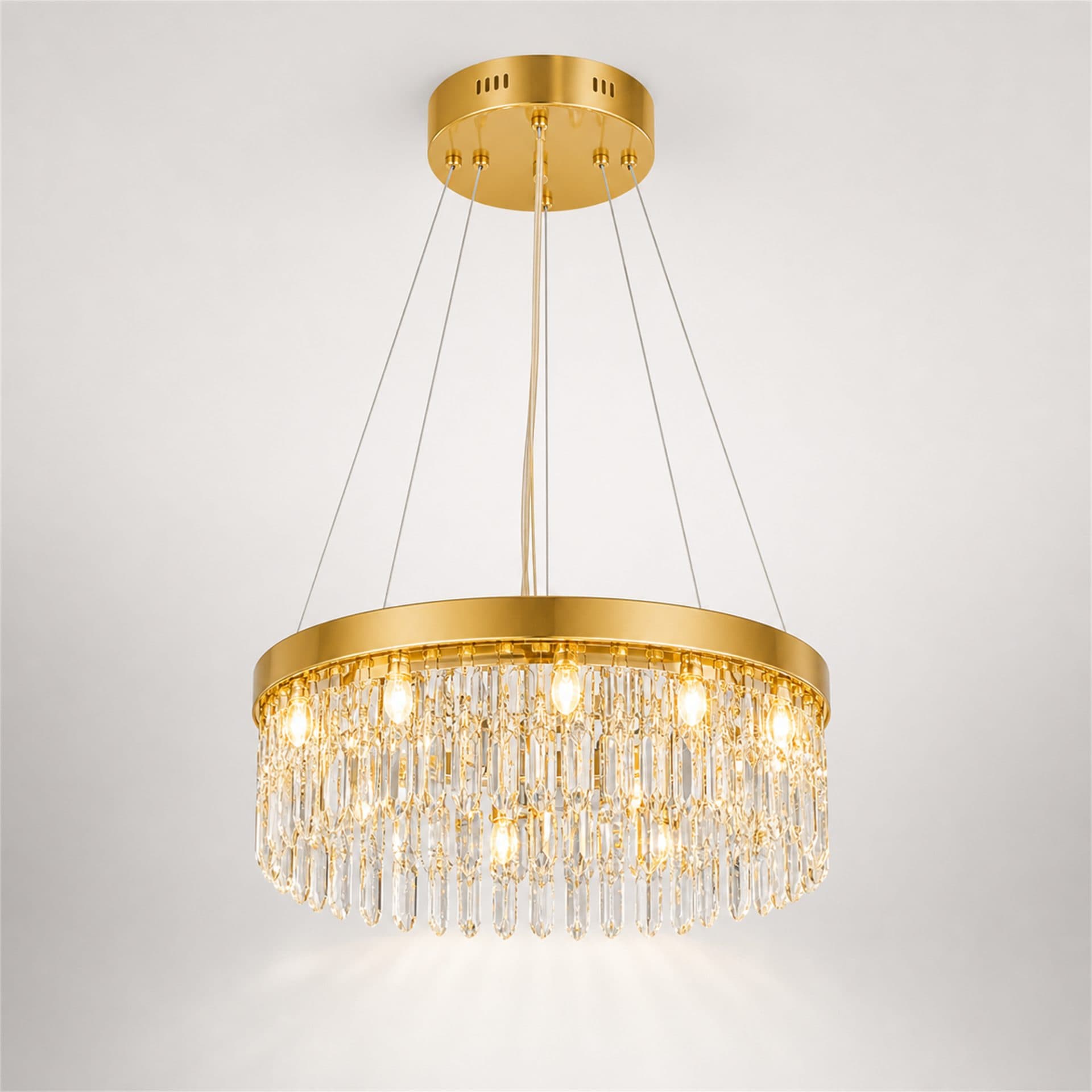 Candelabru Flippy Cristal LED cu Telecomanda, Suspendat, 36W, Diametru 40cm — imagine 1