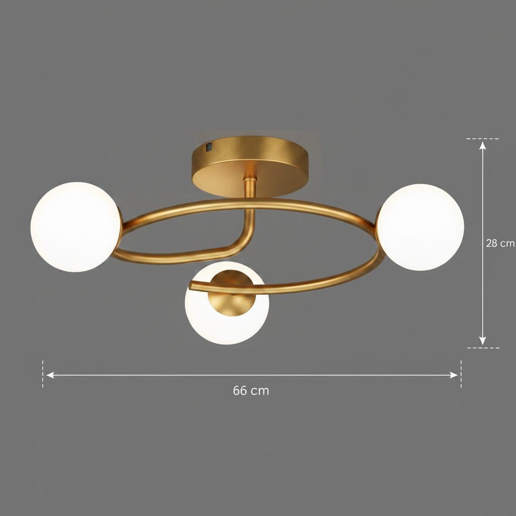 Lustra Flippy LED si cristal ORBIT, 66cm, 3xE27, Auriu — imagine 9