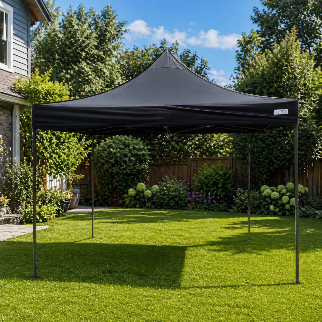 Pavilion pliabil Flippy 3x3m, cadru metal ranforsat, negru — imagine 6