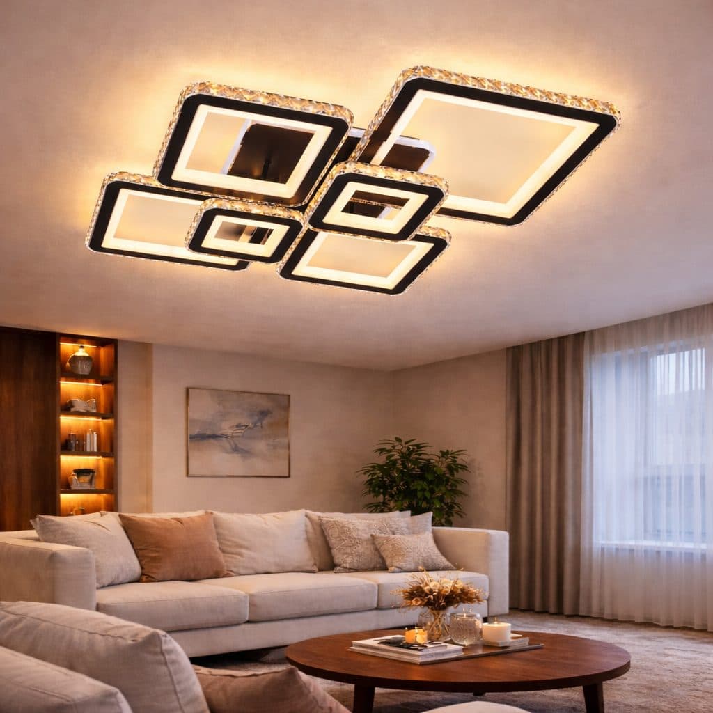 Lustra LED cu telecomanda si cristal Flippy QUADRIS RGB — imagine 5