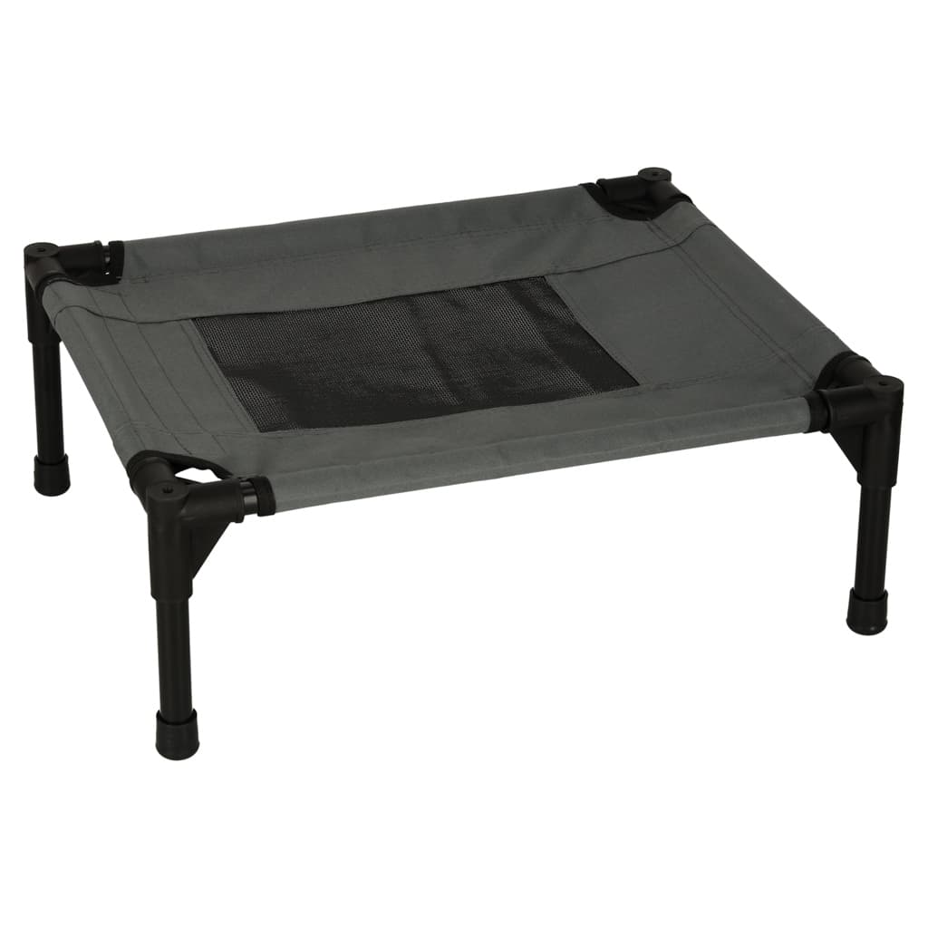 Pat tip cusca pentru caini si pisici, cadru metalic negru si panza gri, 60 x 54 x 44 cm — imagine 9