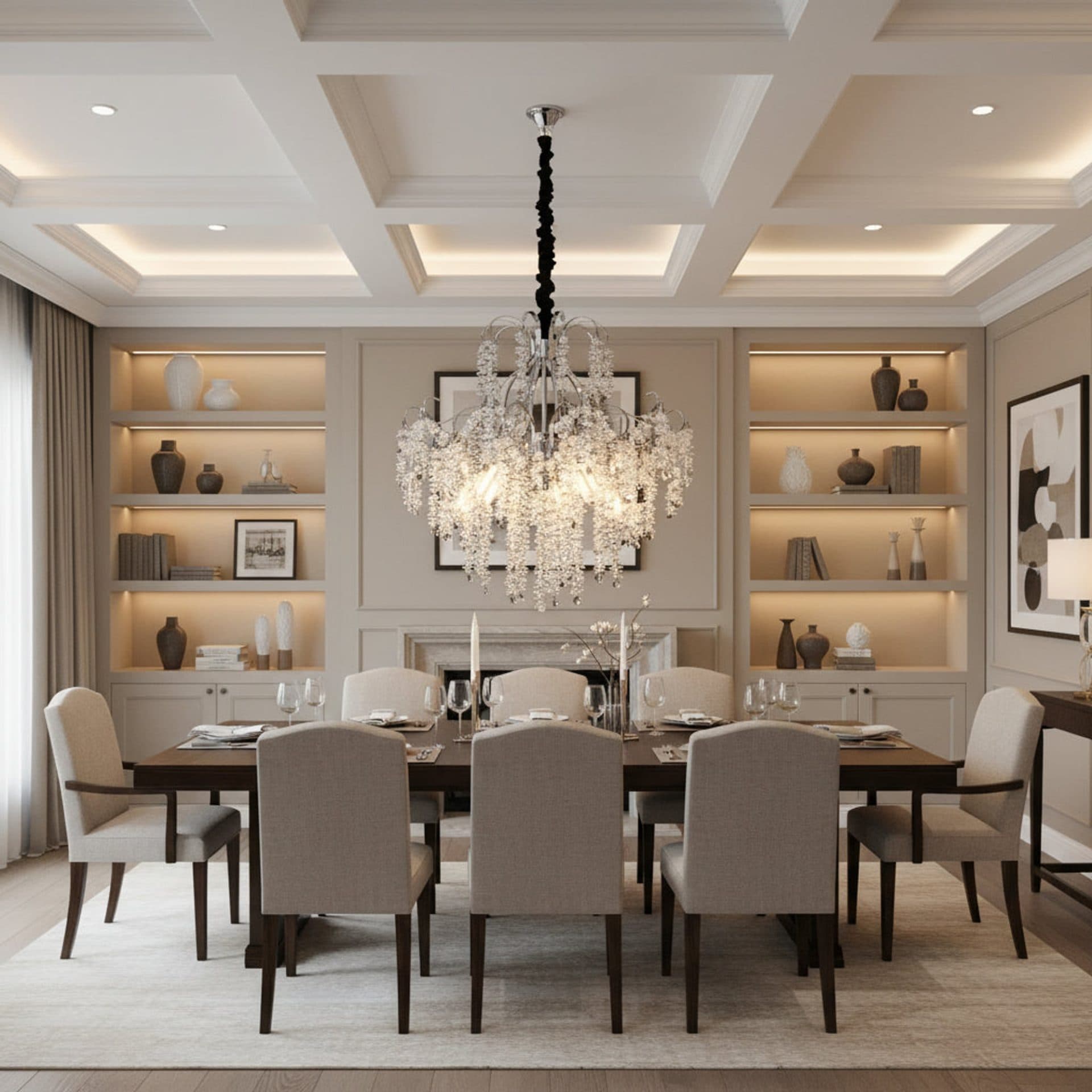 Candelabru Flippy Cristal PUBU Eleganza, 5x E14, Diametru 50cm, Crom — imagine 6