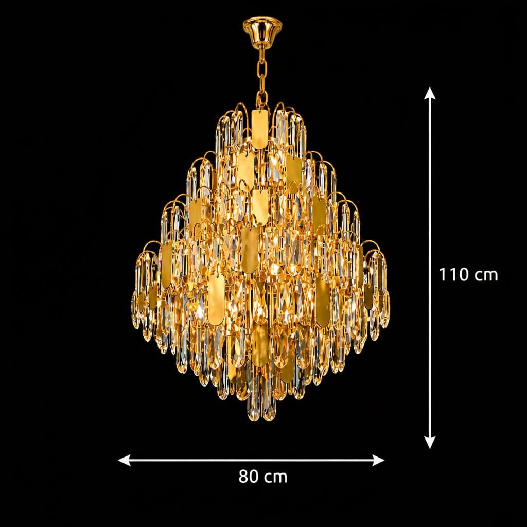 Candelabru Flippy Cristal TIER Regalis 21xE14 D80 cm Auriu — imagine 8