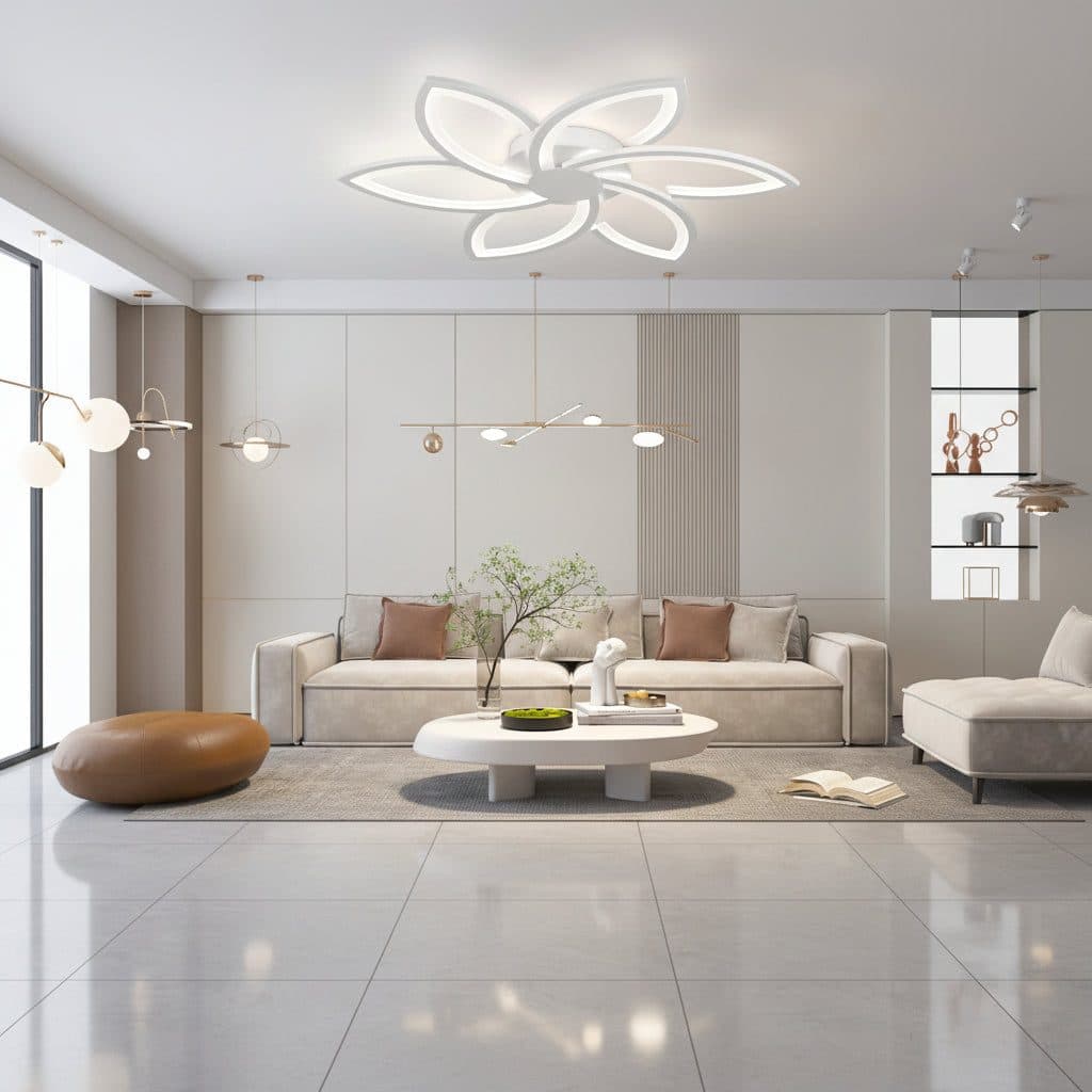 Lustra LED Flippy Floral cu telecomanda si cristal — imagine 3