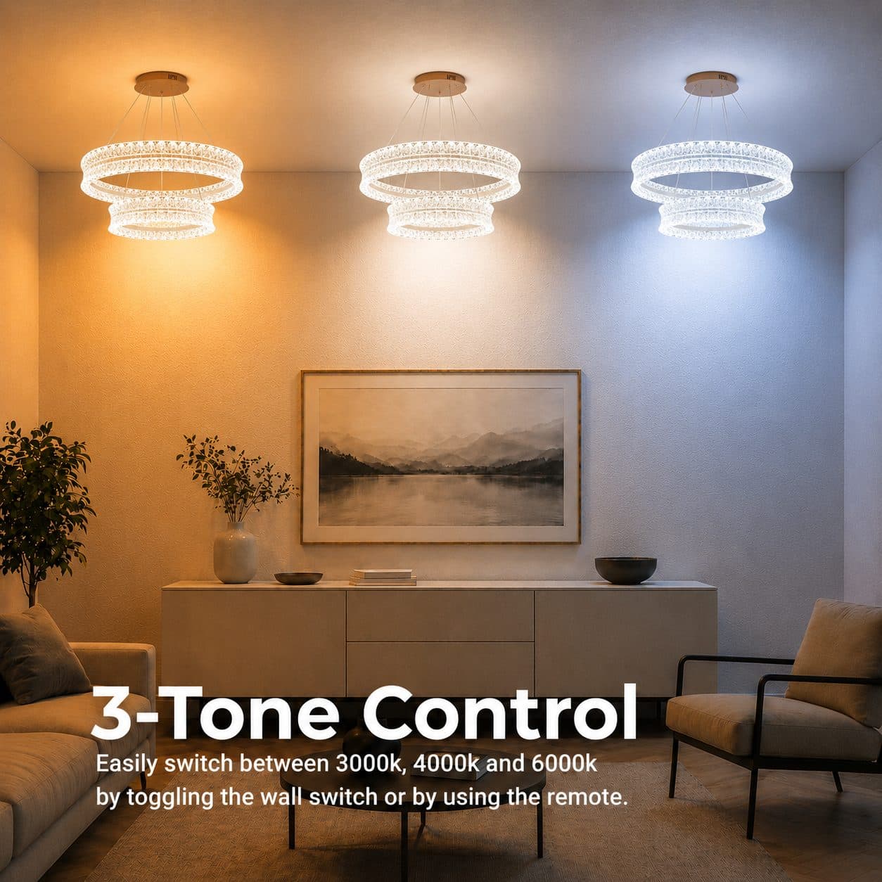 Lustra LED Flippy Cristal 118W Auriu cu Telecomanda — imagine 10