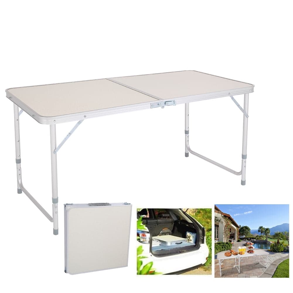 Masa pliabila picnic aluminiu cu blat MDF 120 x 60 cm — imagine 3