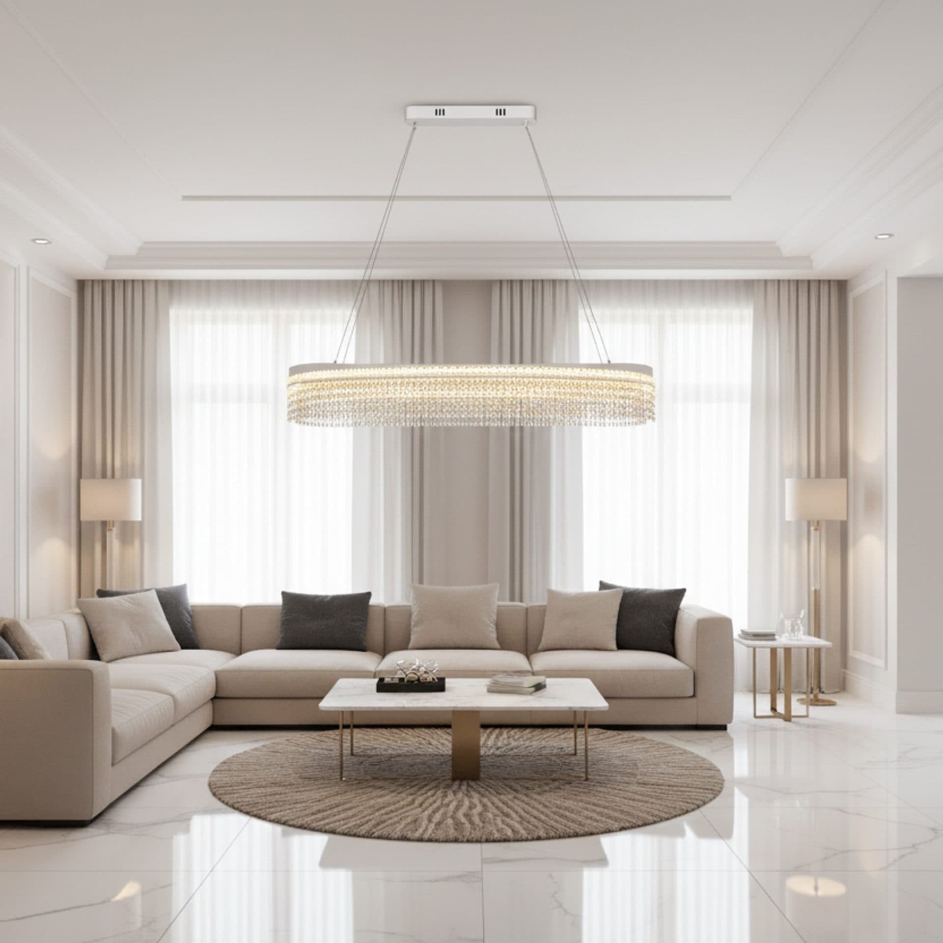 Candelabru Cristal Flippy VOLNA Supremo 128W Alb Metal si Cristal — imagine 2