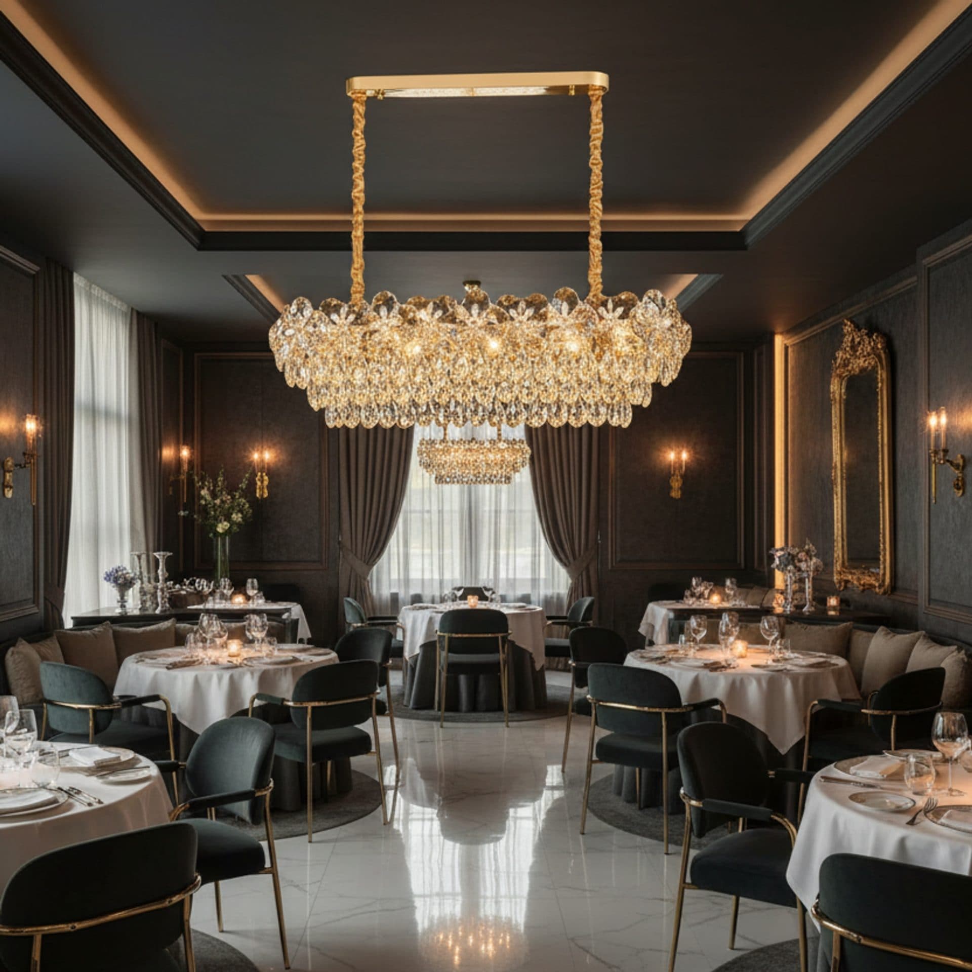 Candelabru Flippy Cristal 12x E14 Auriu Lucios — imagine 1