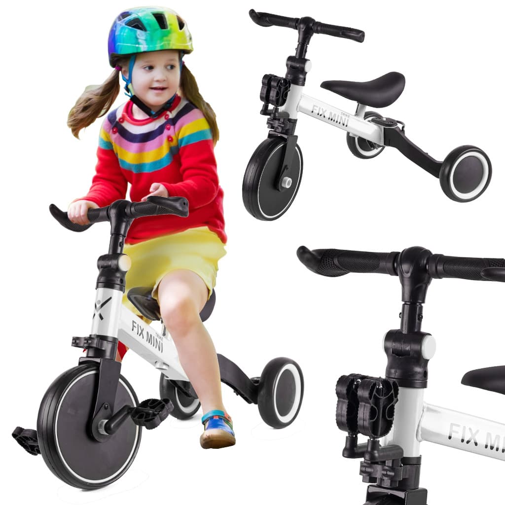 Triciclu TRIKE FIX MINI 3in1 adaptabila, culoare Alba — imagine 1