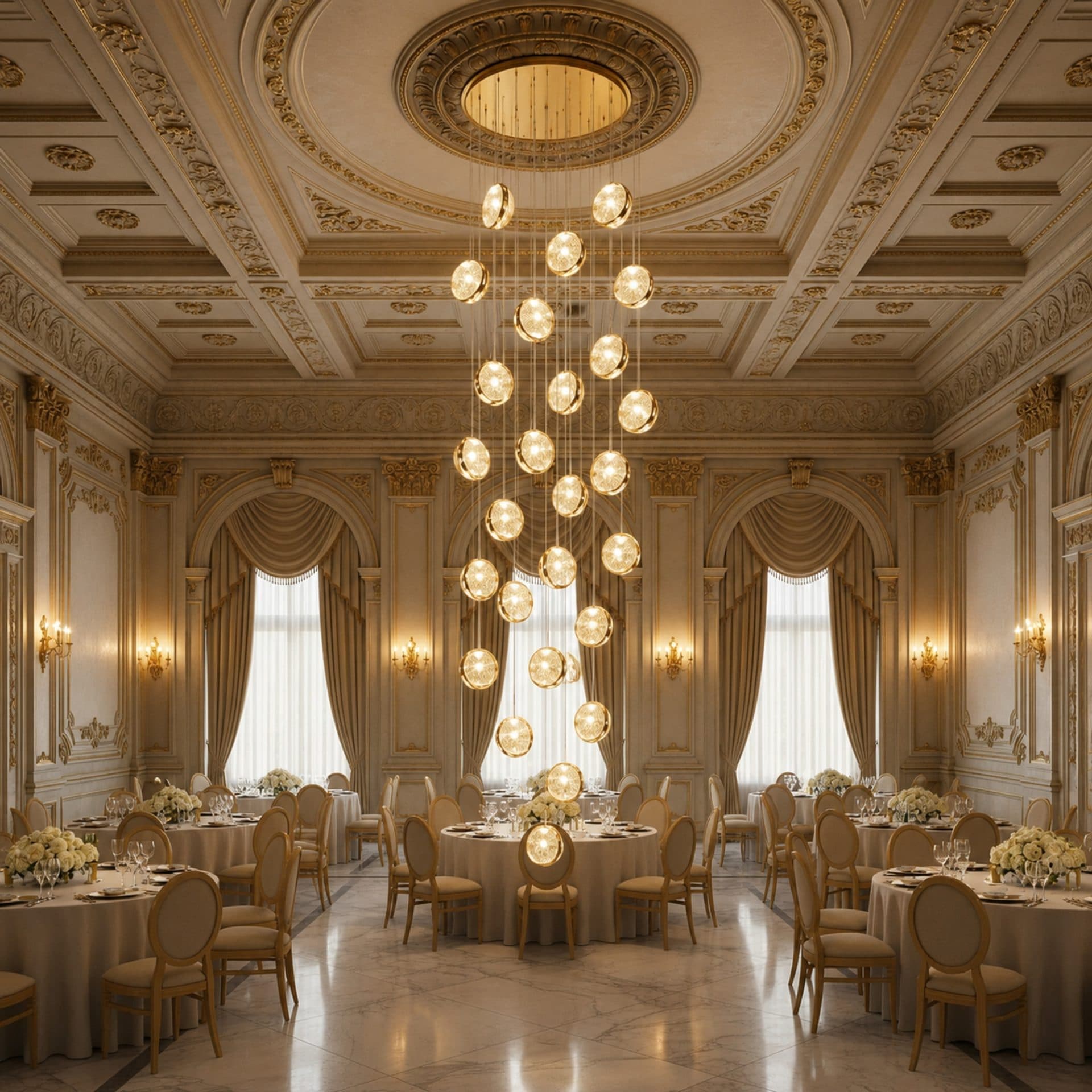 Candelabru Flippy Cristal LED Suspendat 90W 60cm — imagine 6