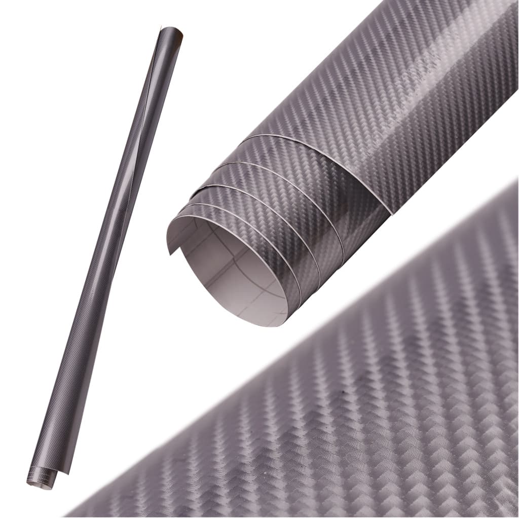 Folie colantare auto Carbon 5D Lacuit Argintiu — imagine 1