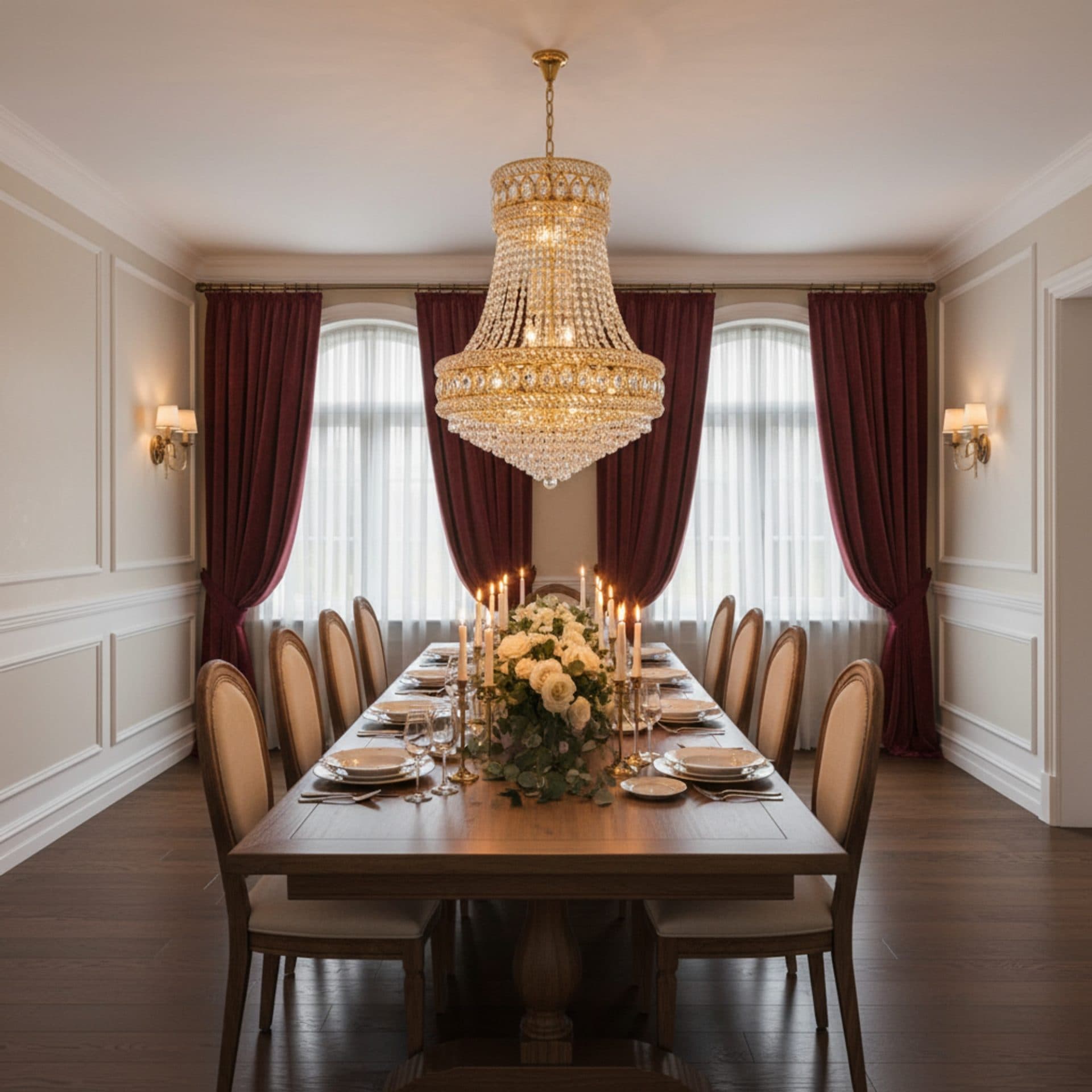 Candelabru Flippy Cristal EMPIRE Magno 10x E14 D60 cm Auriu — imagine 2