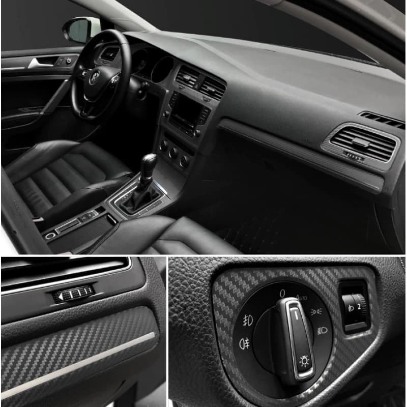 Folie colantare auto Carbon 3D Negru, 3,0m x 1,52m — imagine 6