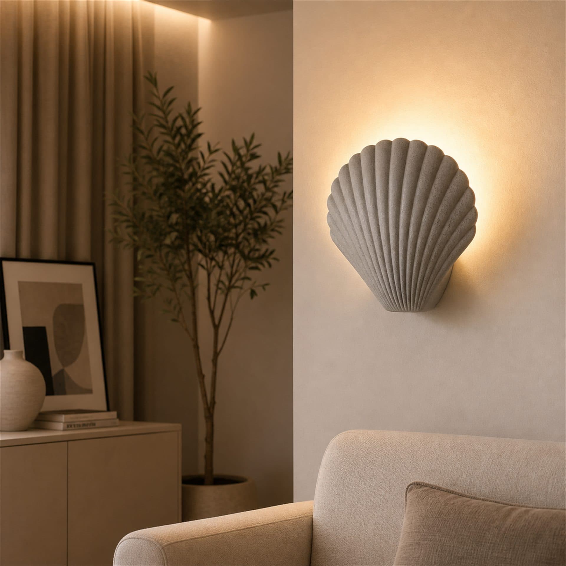 Aplica LED Decorativa Flippy CONCHA Gri 30x35cm Soclu E27 — imagine 9