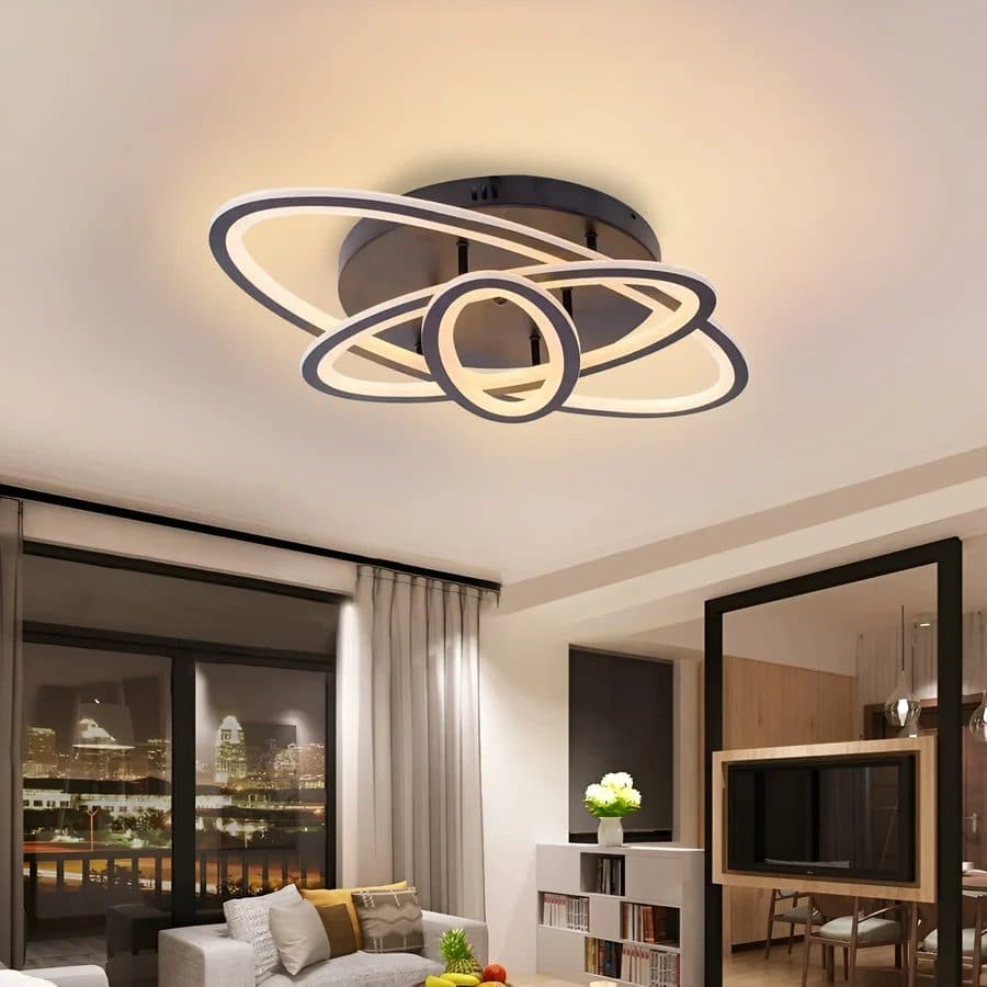 Lustra LED Flippy 78W 3 Elipse lumina Rece/Calda/Neutra Negru — imagine 2