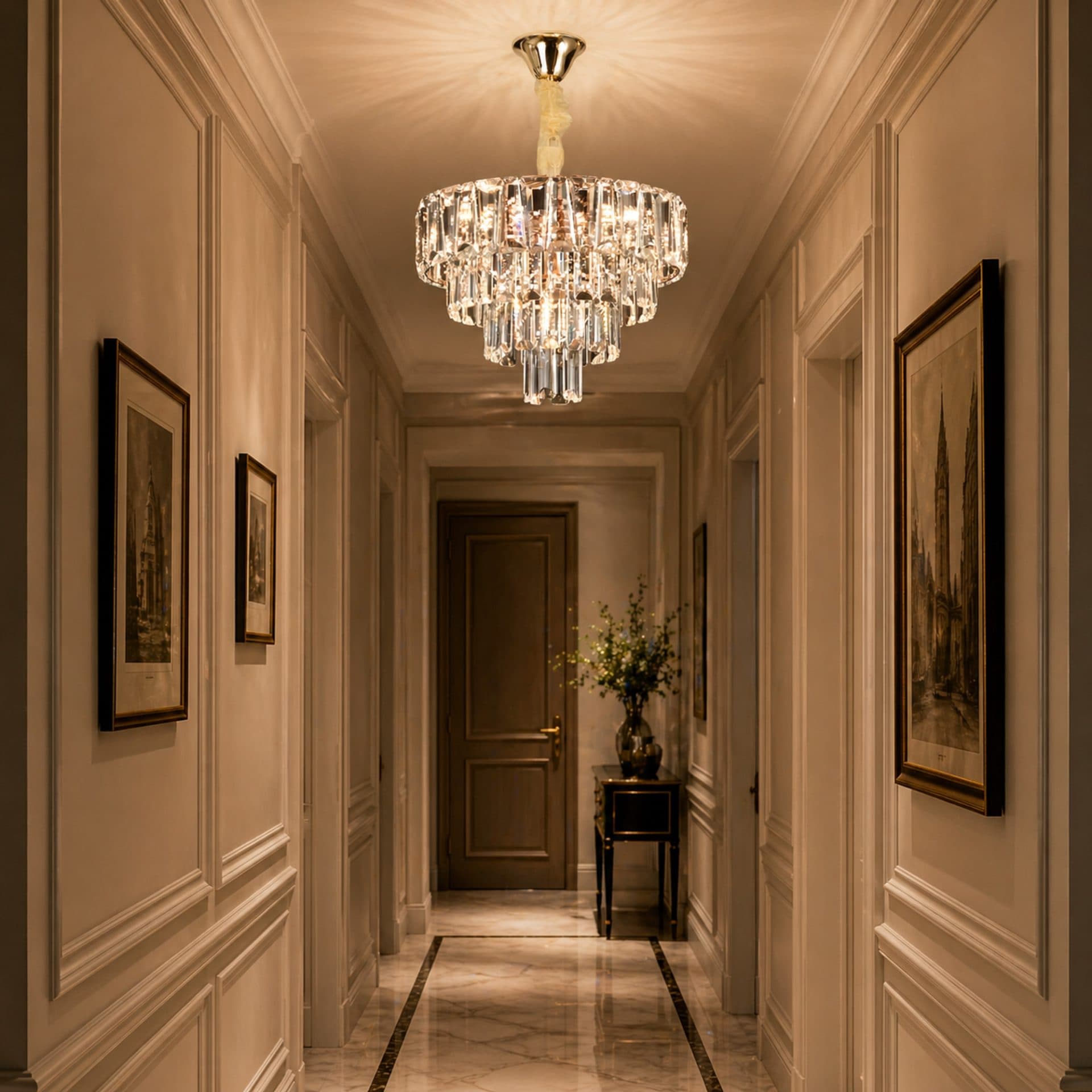 Candelabru Flippy Cristal VALMONT Nobile 6x E14 D40 cm Auriu — imagine 4