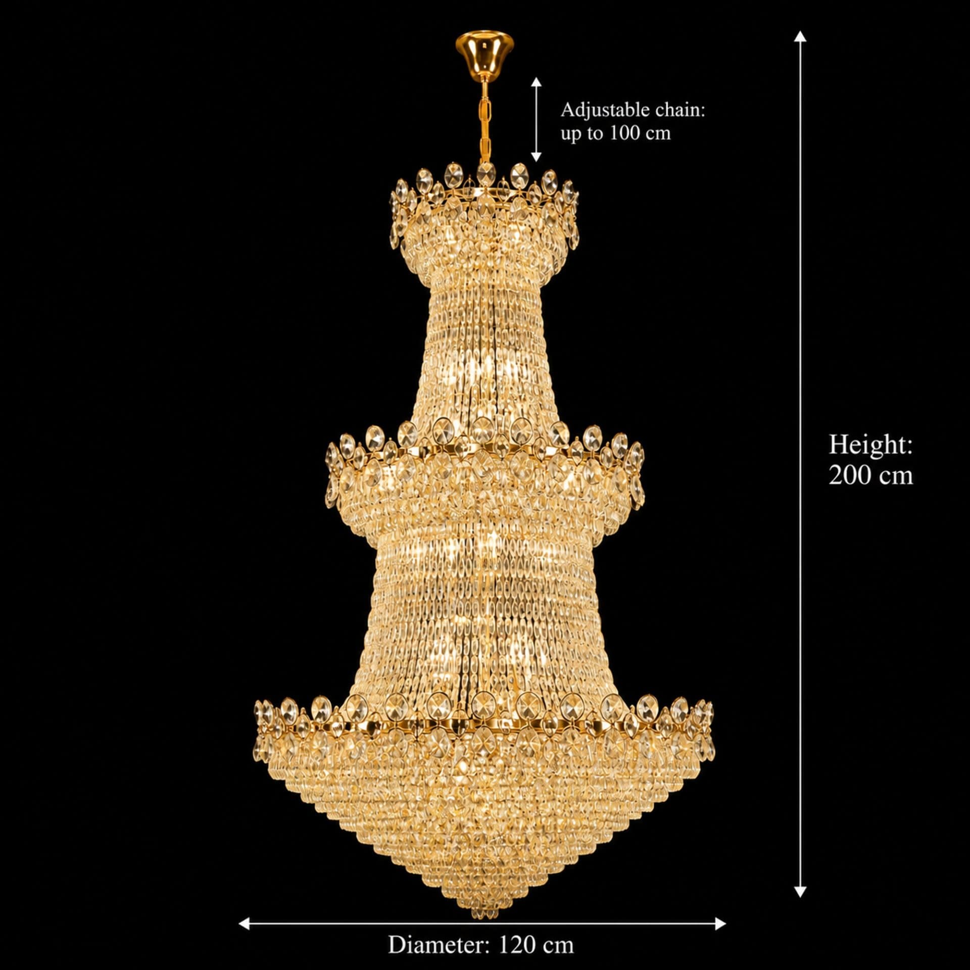 Candelabru Flippy Cristal 59x E14 Auriu Lucios Inaltime Reglabila — imagine 4