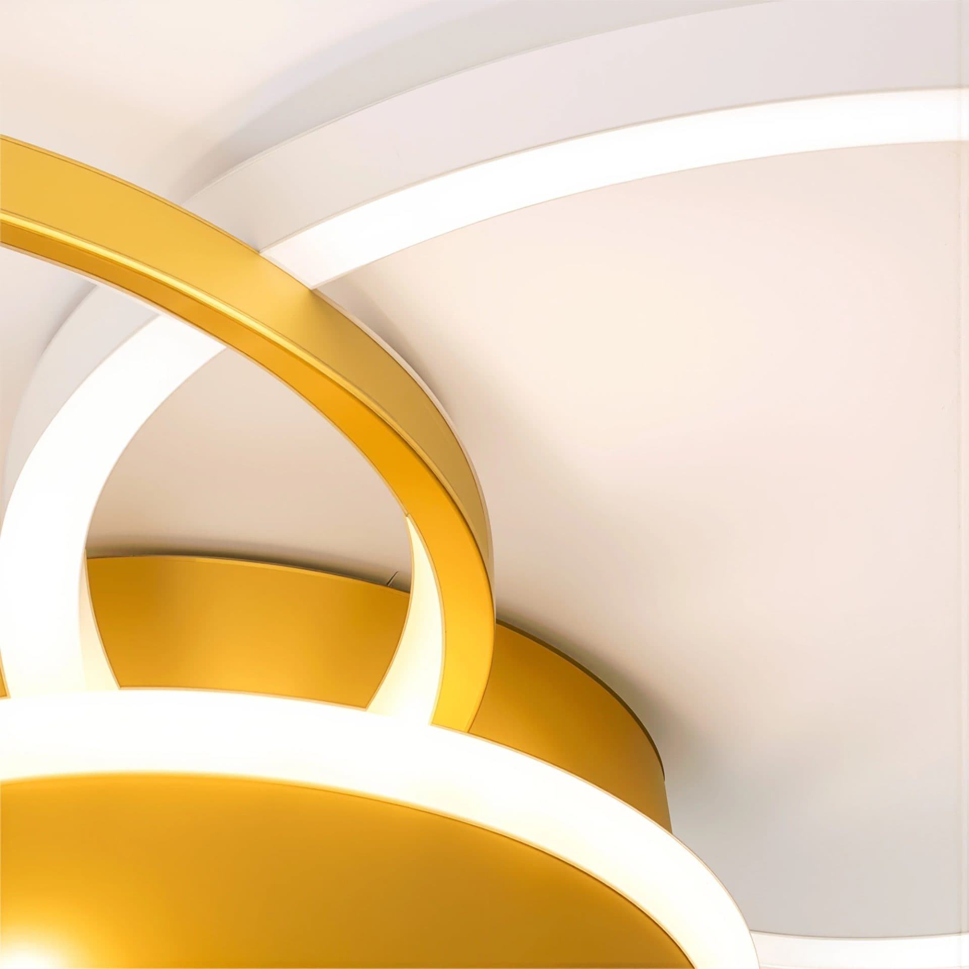 Lustra LED Flippy 80W 4 Cercuri Telecomanda Alb Auriu — imagine 2