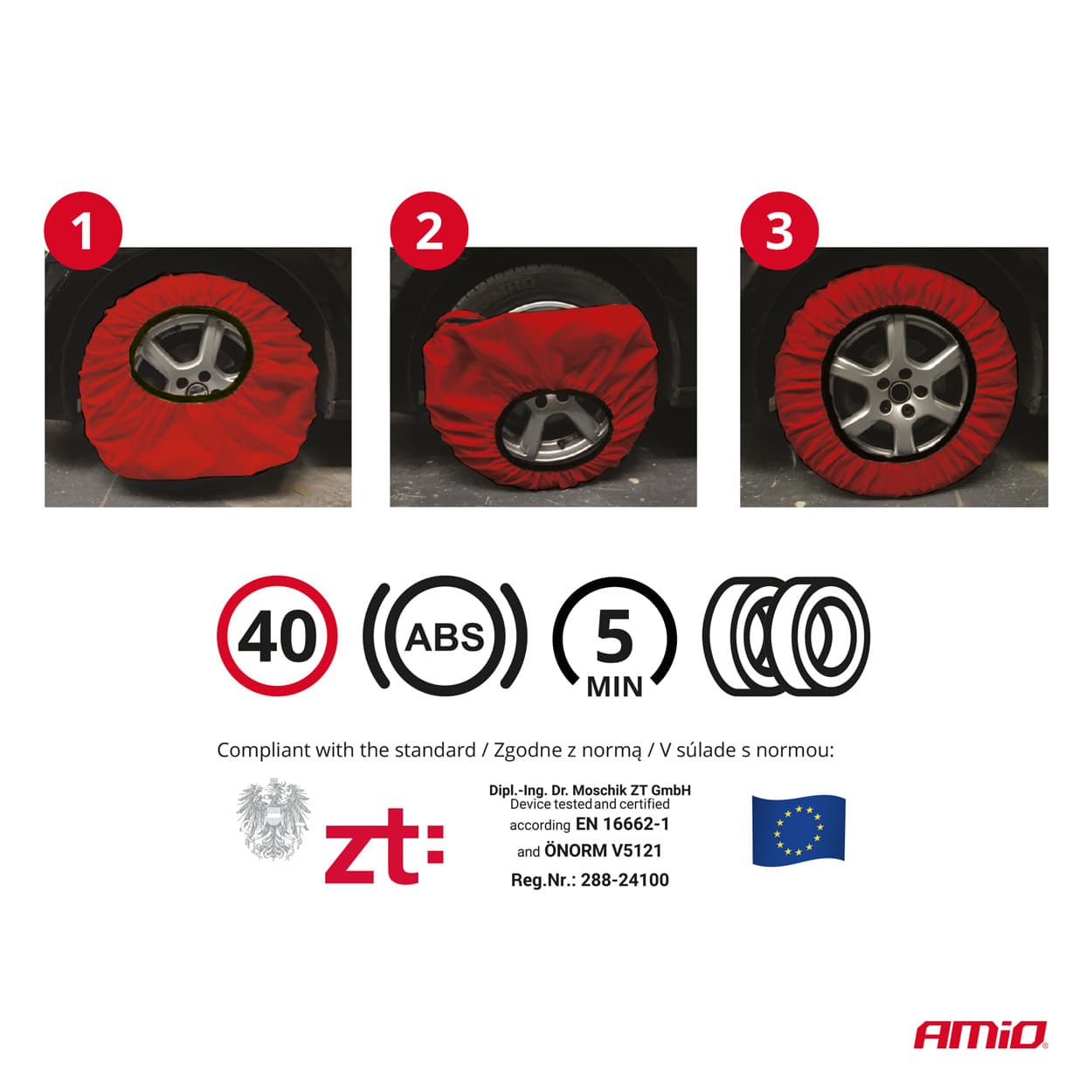 Set lanturi de zapada textile AMIO marime M — imagine 5