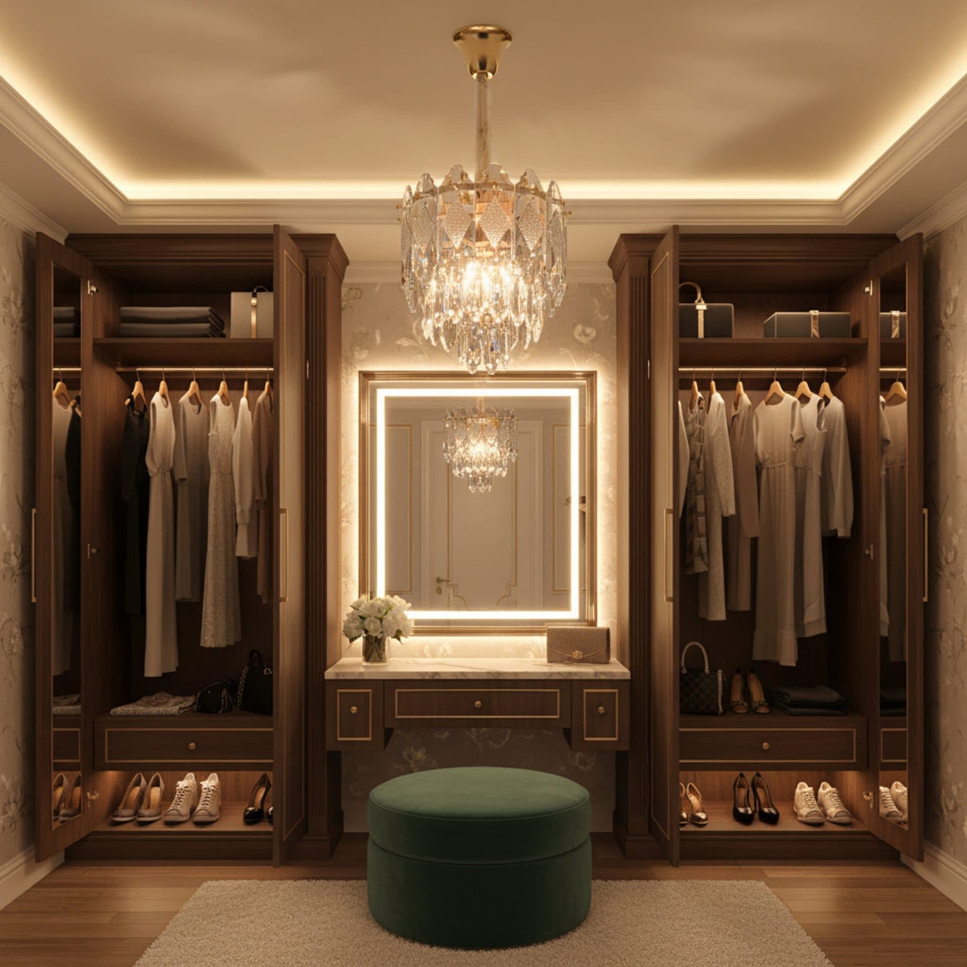 Candelabru Flippy Cristal VELVET Petito 3x E14 Auriu Inaltime Reglabila — imagine 1
