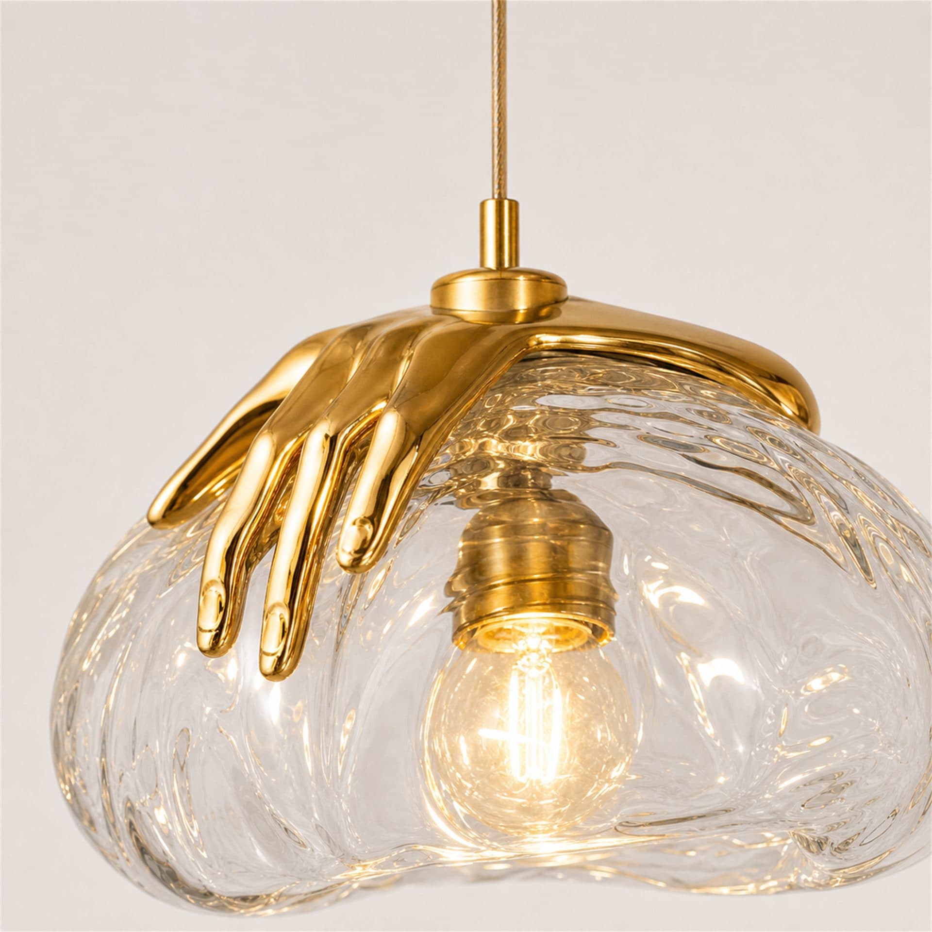 Lustra LED Flippy MANOS Auriu Sticla si Resina — imagine 5