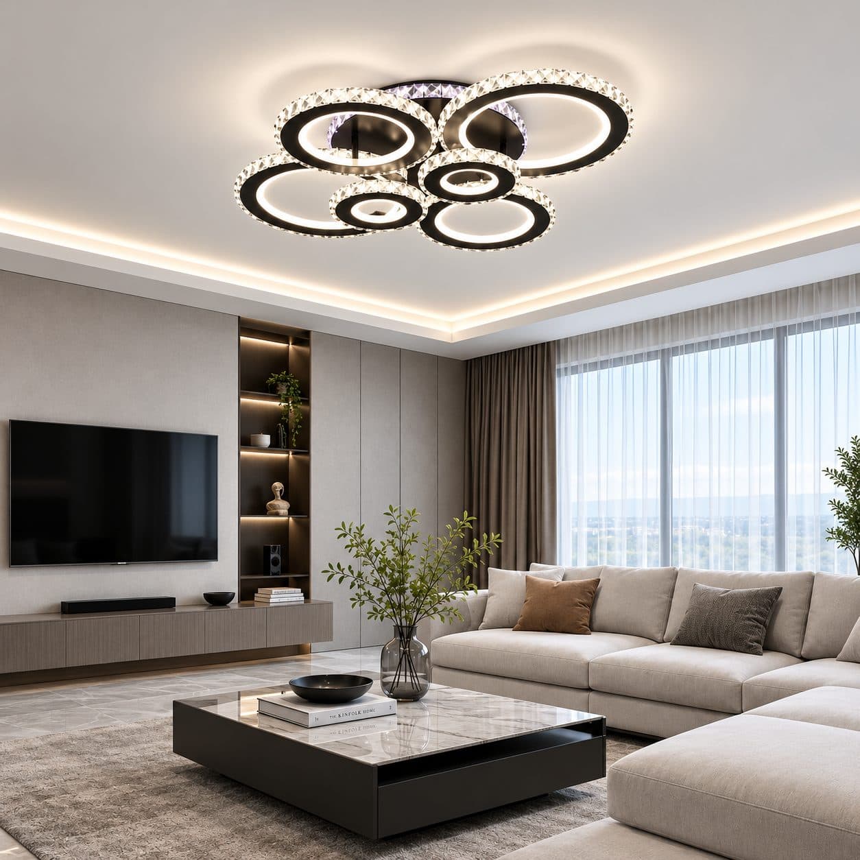 Lustra LED cu telecomanda Flippy Nova Rotonda RGB 145W — imagine 5