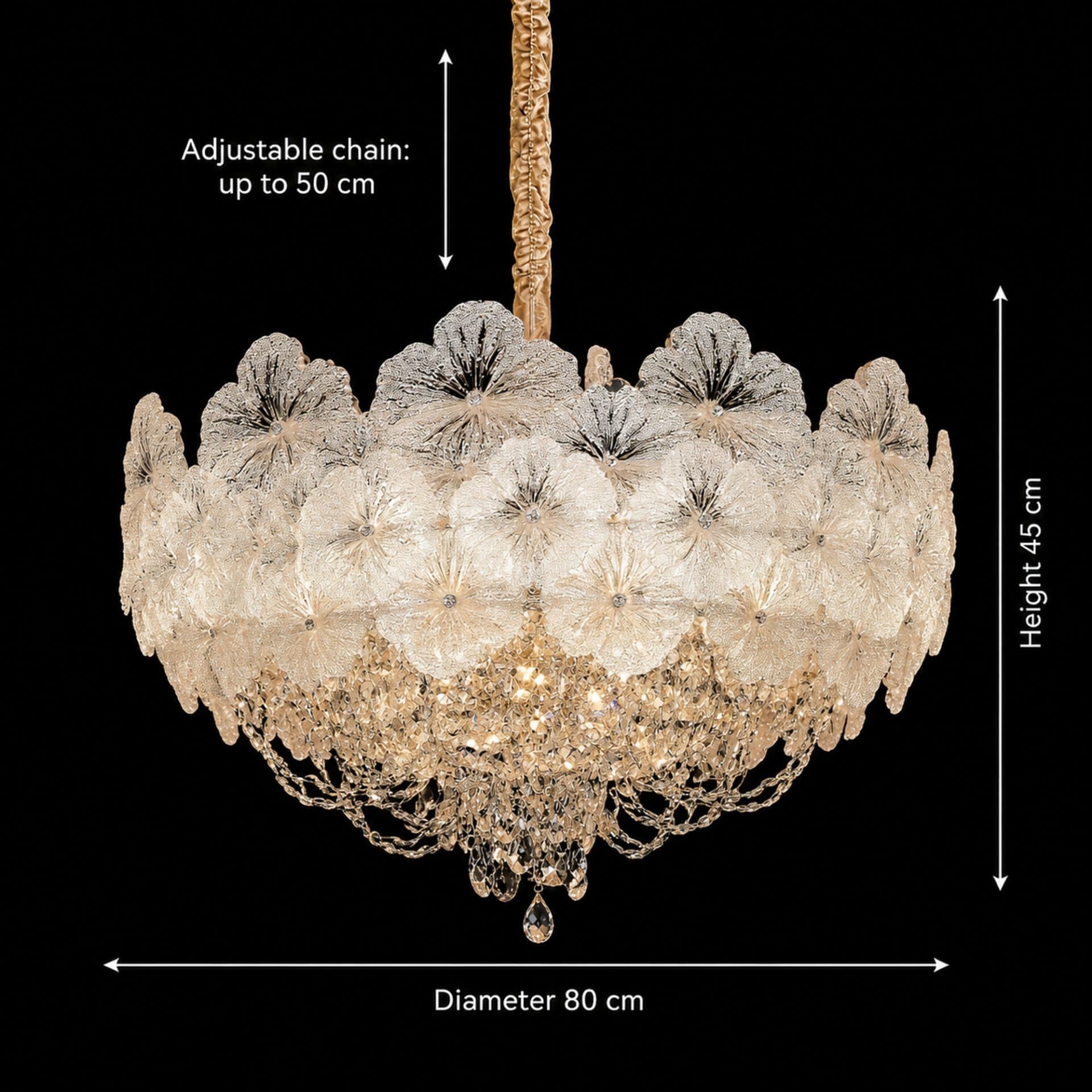Candelabru Flippy Cristal CROWN Regalis 21xE14 Auriu Lucios — imagine 4