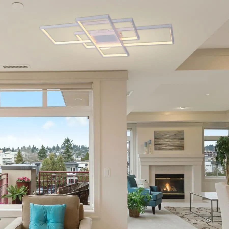 Lustra LED cu telecomanda Landen, 184W, 3 elemente, alb — imagine 1