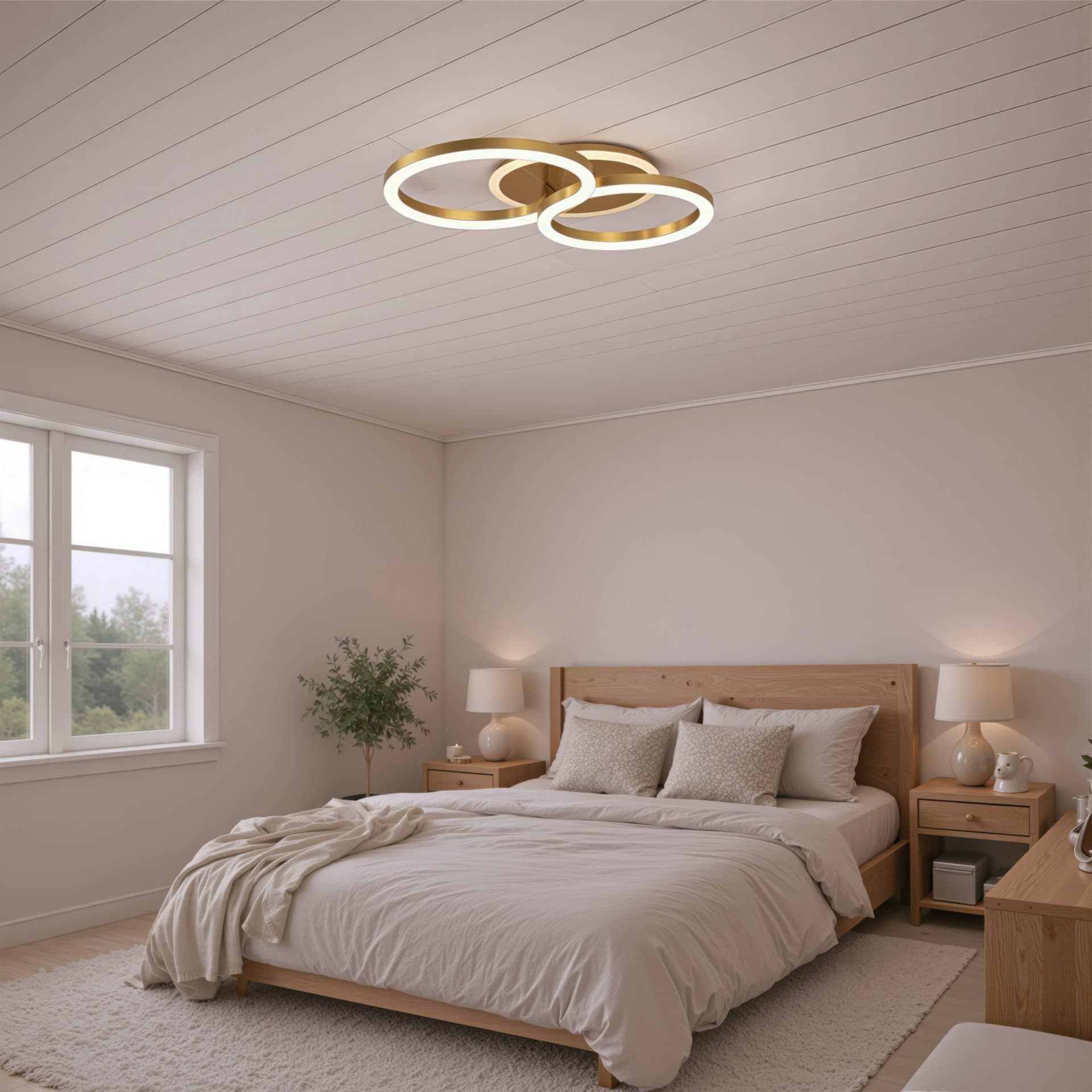 Lustra LED Flippy 66W, telecomanda, lumina Rece/Calda/Neutra, Auriu Lucios — imagine 17