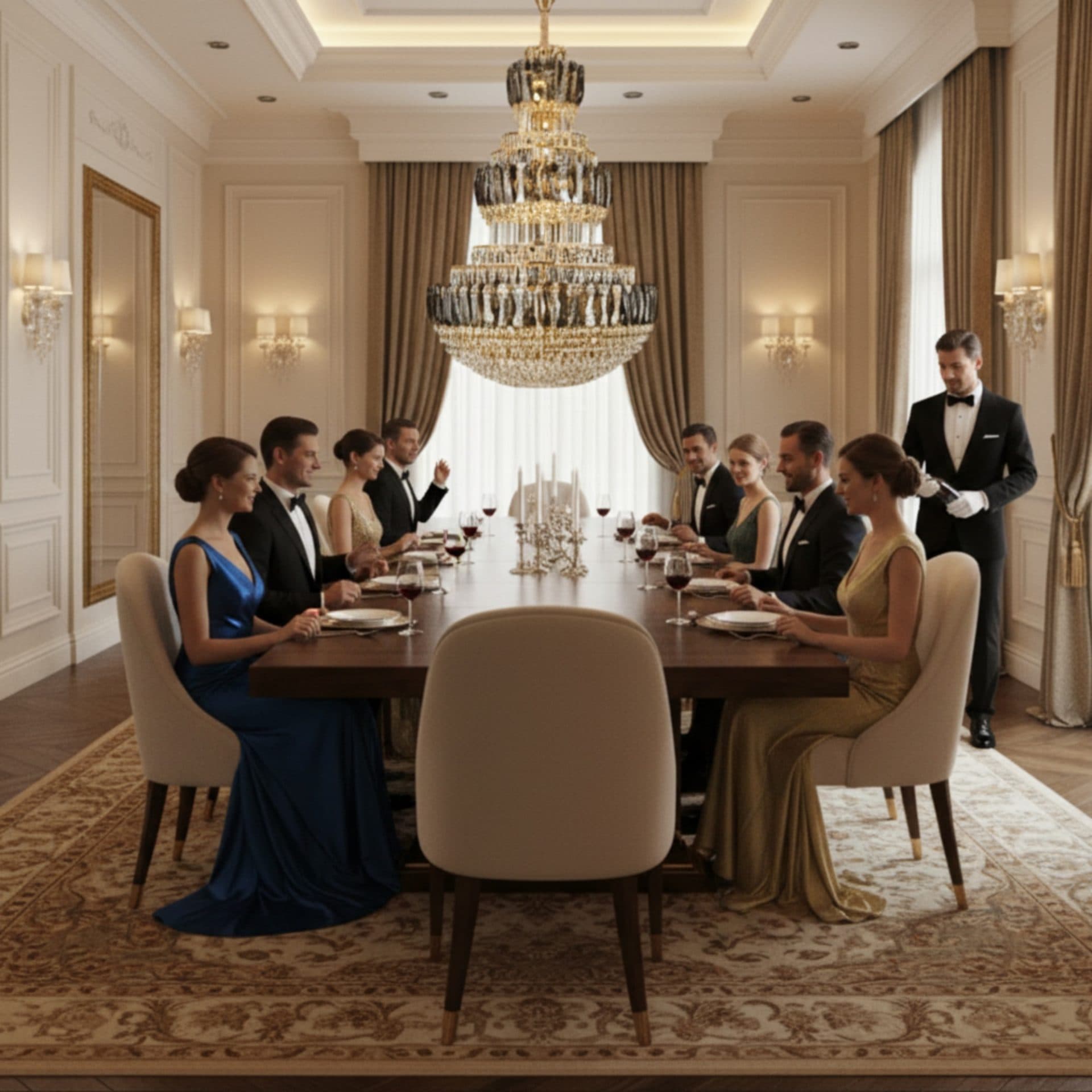 Candelabru Cristal Flippy VELIOR Supremo 29x E14 Diametru 80 cm Auriu Inaltime Reglabila — imagine 3