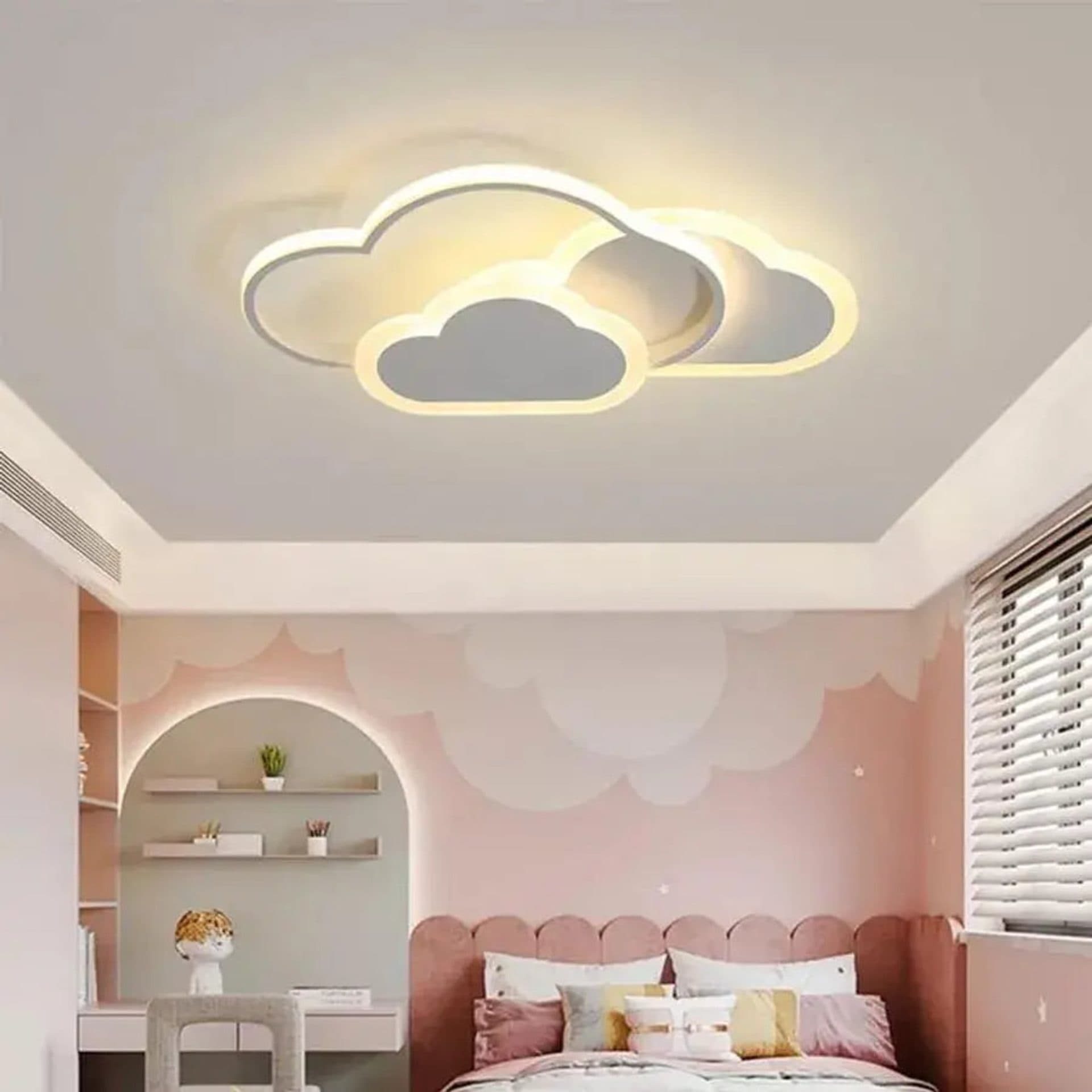 Lustra LED Flippy cu Telecomanda, 48W, 3 Nori, lumina Rece/Calda/Neutra, Dimabila, Alb — imagine 3