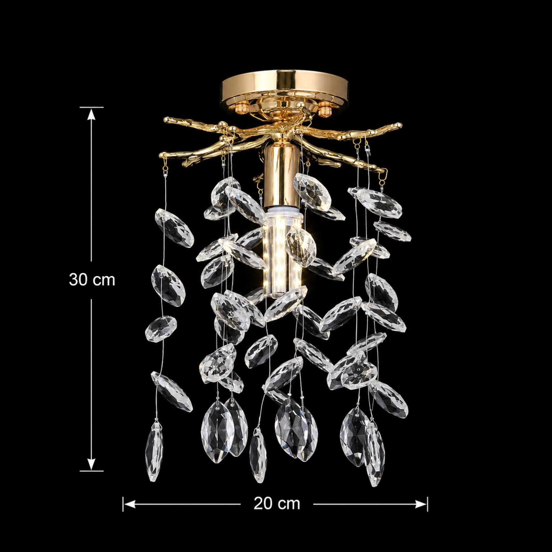 Candelabru Cristal Flippy LEAF Petito Auriu Metal si Cristal — imagine 4