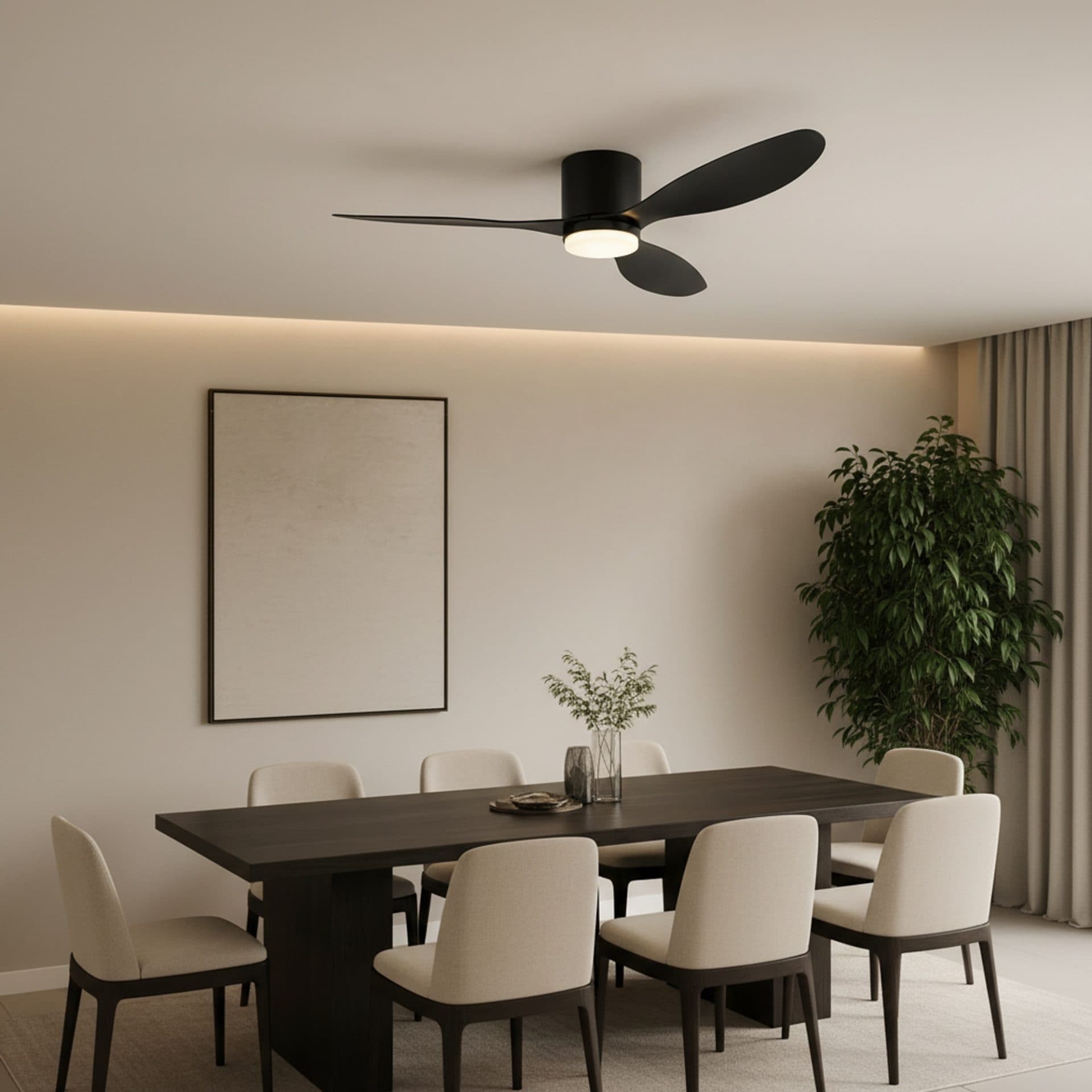 Lustra LED Ventilator Flippy 21W D80cm Telecomanda Negru — imagine 4